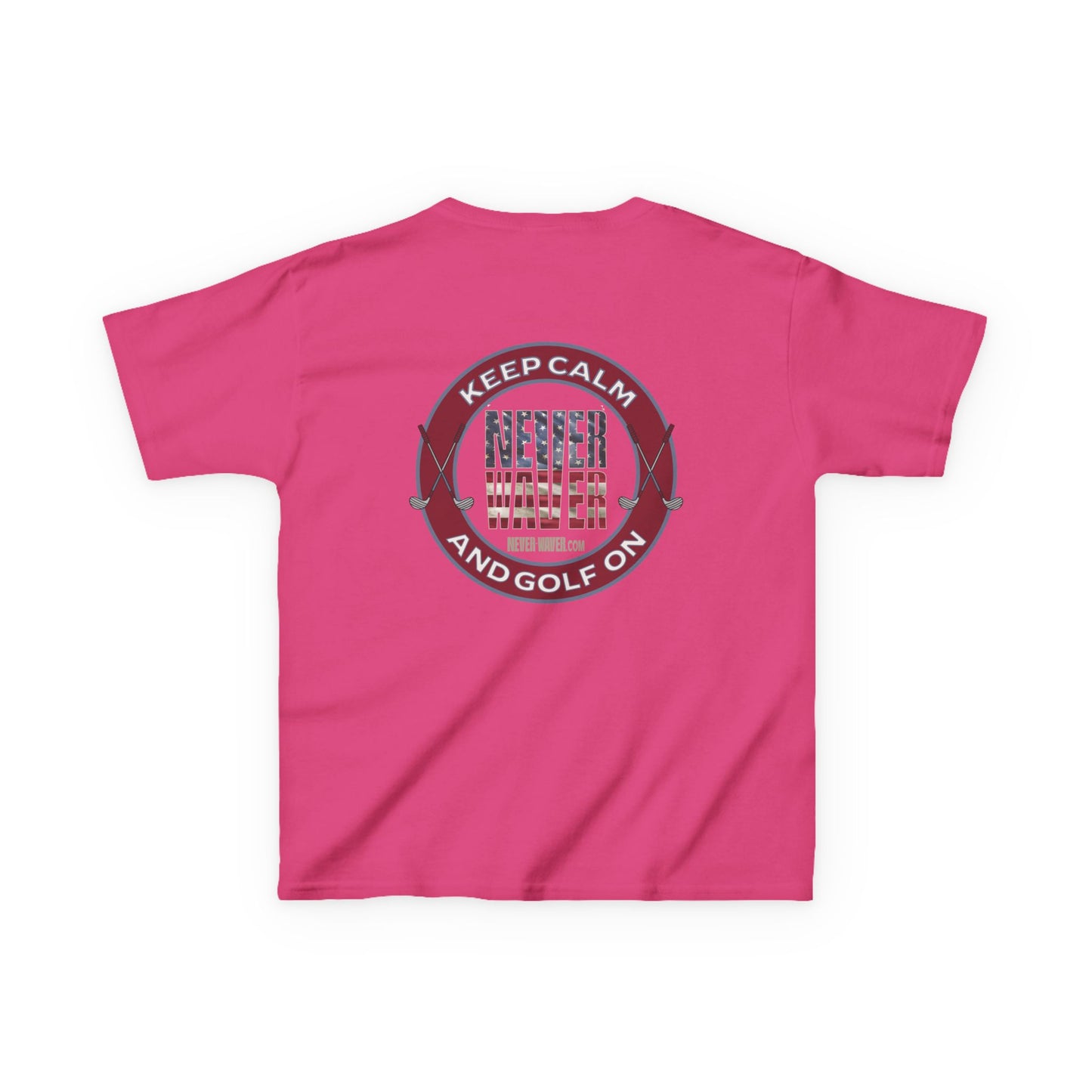 Kids Golf Tee - Keep Calm Never Waver and Golf On - Never Waver