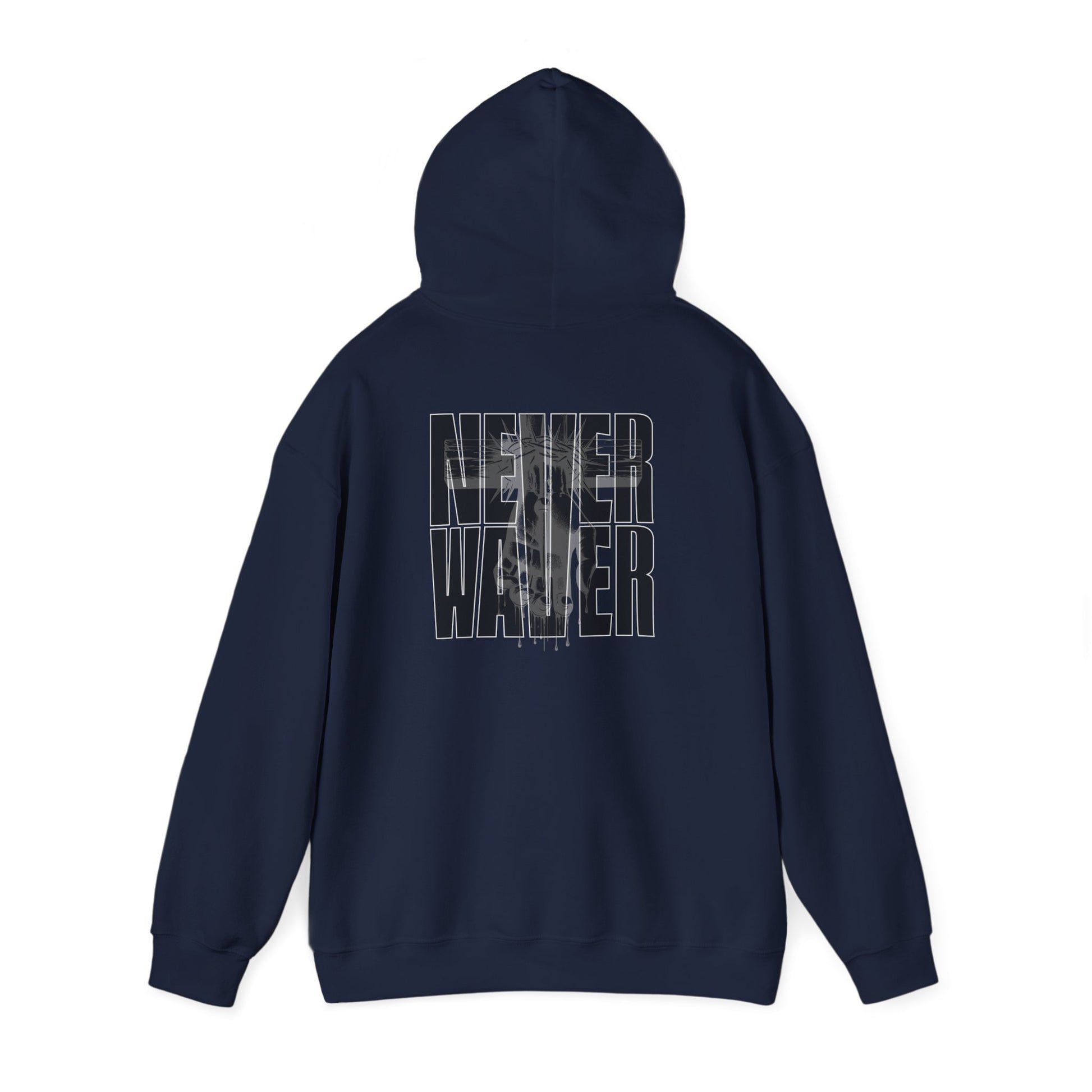 Never Waver” Jesus t-shirt might eye-catching design that reflects a steadfast faith and confidence in Christ.  Hoodie - Unisex Heavy Blend™ Sweatshirt - Never Waver