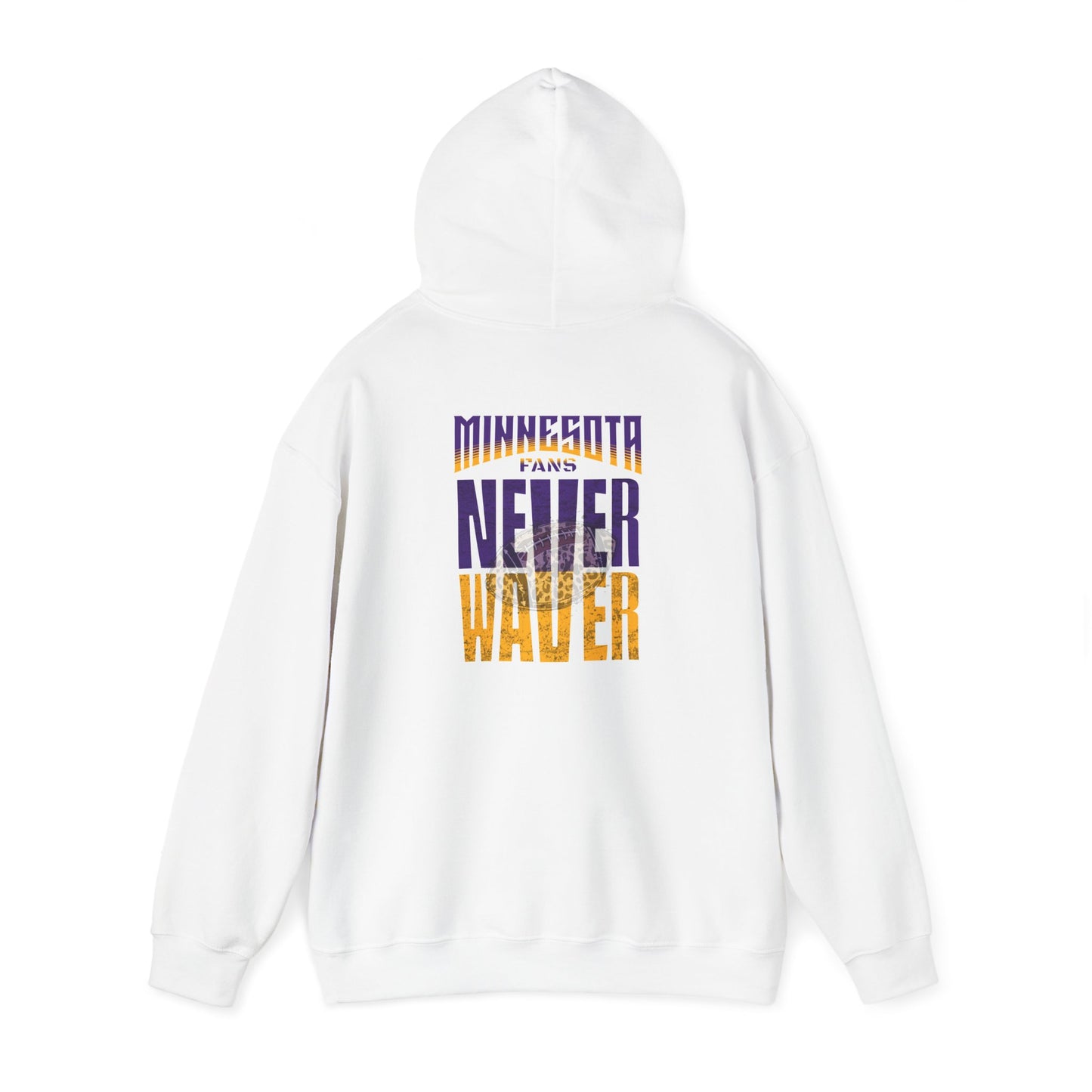 Minnesota Fans Never Waver w Leopard Football Unisex Heavy Blend™ Hooded Sweatshirt - Never Waver Design - Never Waver