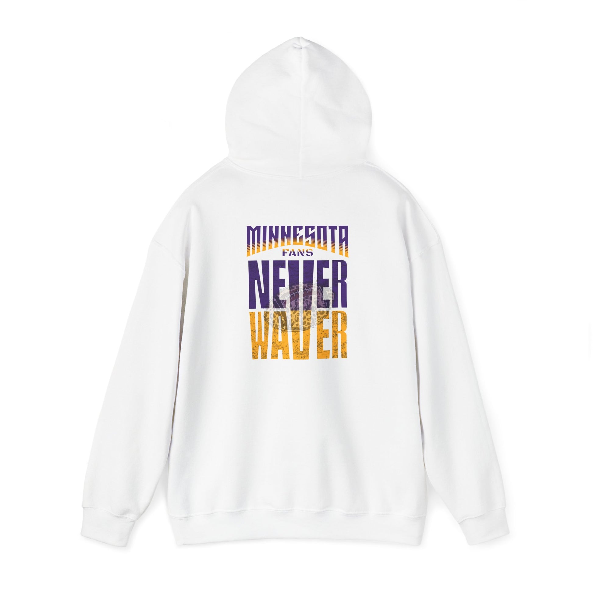 Minnesota Fans Never Waver w Leopard Football Unisex Heavy Blend™ Hooded Sweatshirt - Never Waver Design - Never Waver