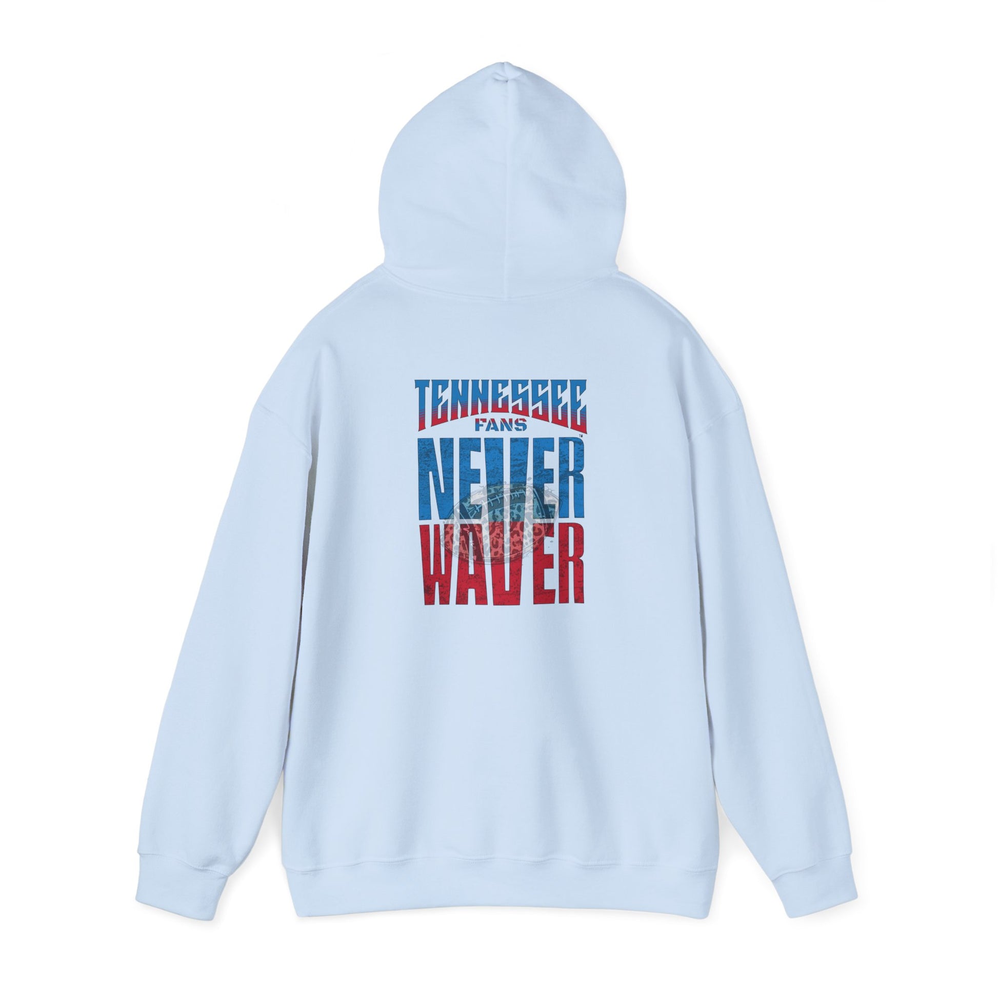Unisex Heavy Blend™ Hooded Sweatshirt - 'Tennessee Fans Never Waver W Leopard Football' Casual Comfort for Team Fans - Never Waver