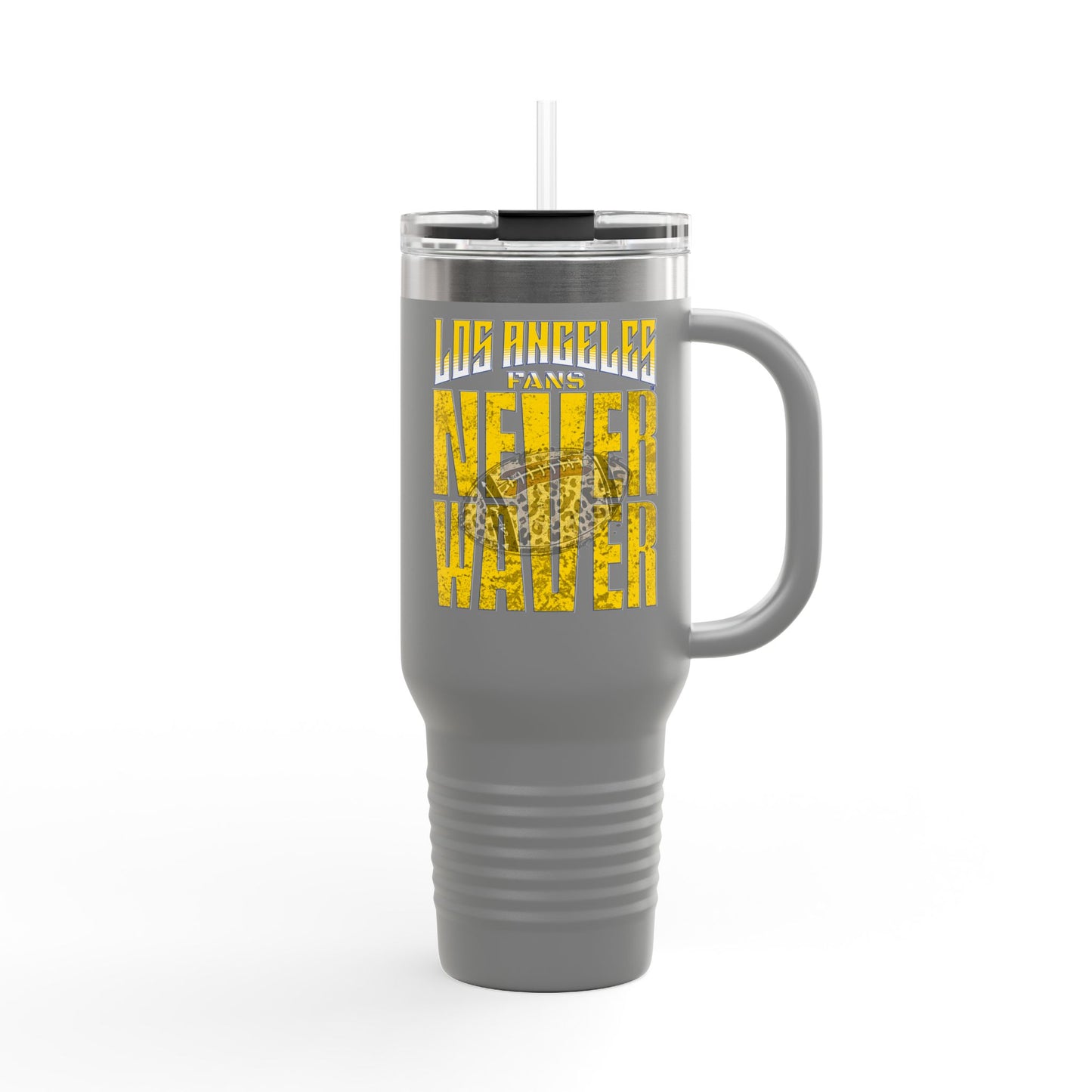 Los Angeles Fans Never Waver W-Leopard Football Insulated Travel Mug, 40oz