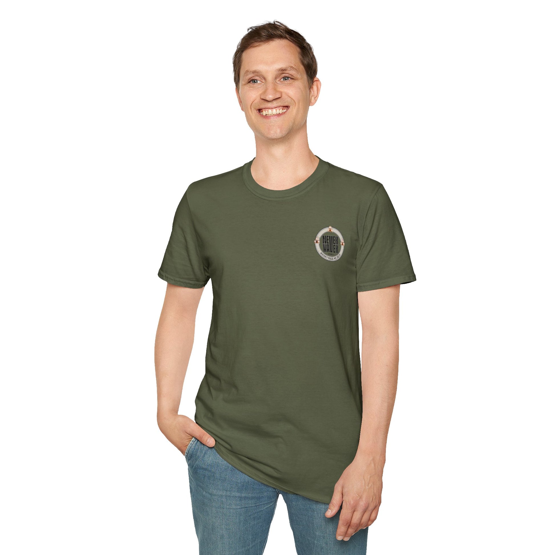 Never Waver Whisky Made Me Do It? Unisex Soft style T-Shirt - Never Waver