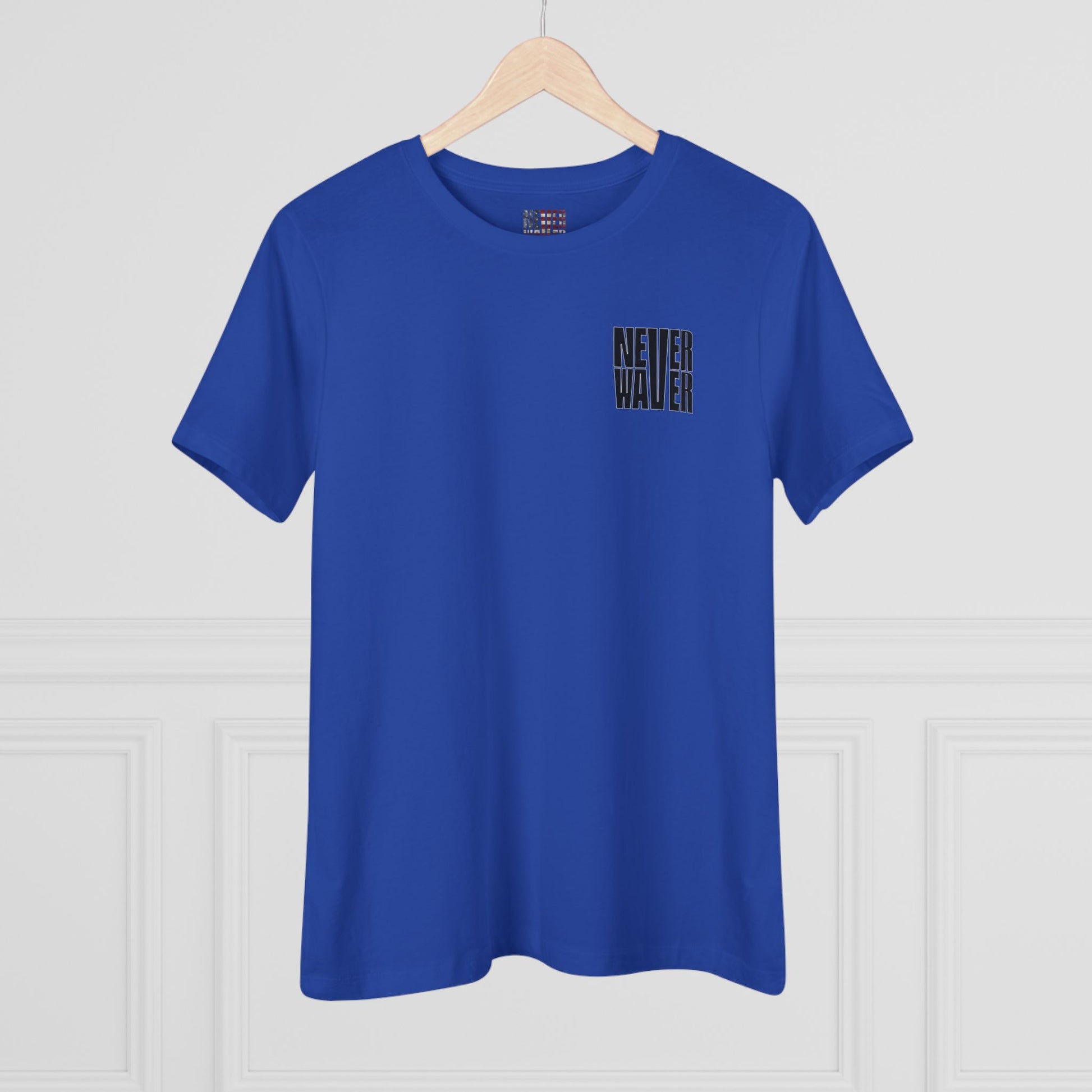 Never Waver” Jesus t-shirt might feature a bold, eye-catching design that reflects a steadfast faith and confidence in Christ.  Women's Cotton Tee - Never Waver