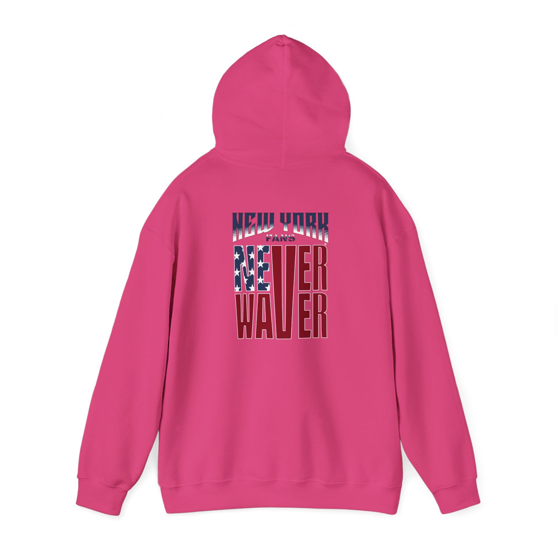 Unisex Heavy Blend™ Hoodie - 'New York Fans Never Waver' American Flag Design - Never Waver