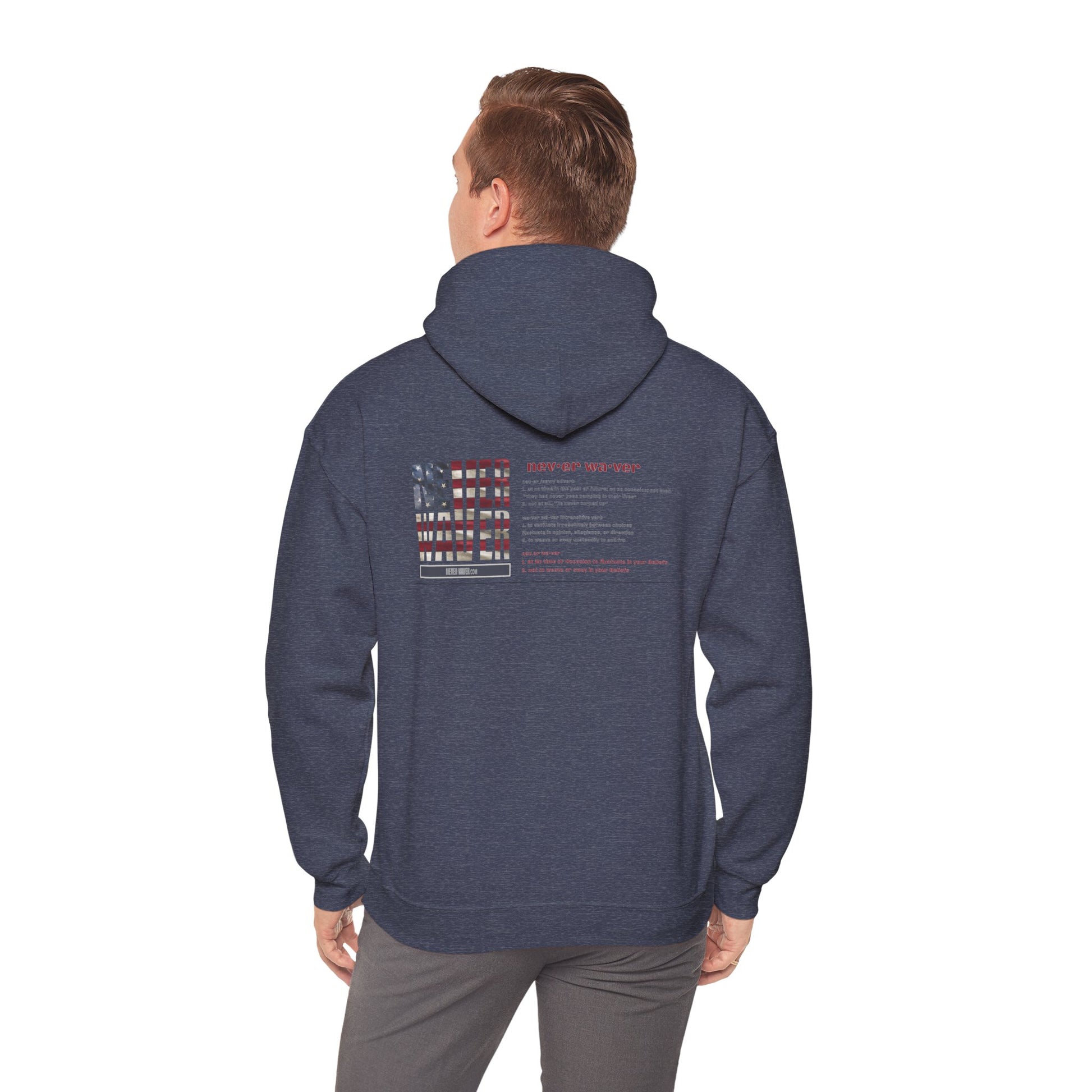 Inspirational Unisex Hoodie - 'Never Waver Definition ' Motivational Sweatshirt - Never Waver