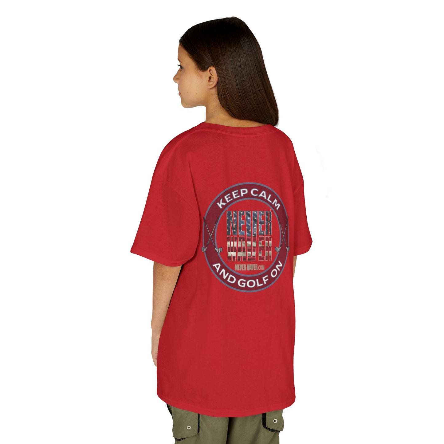 Kids Golf Tee - Keep Calm Never Waver and Golf On - Never Waver