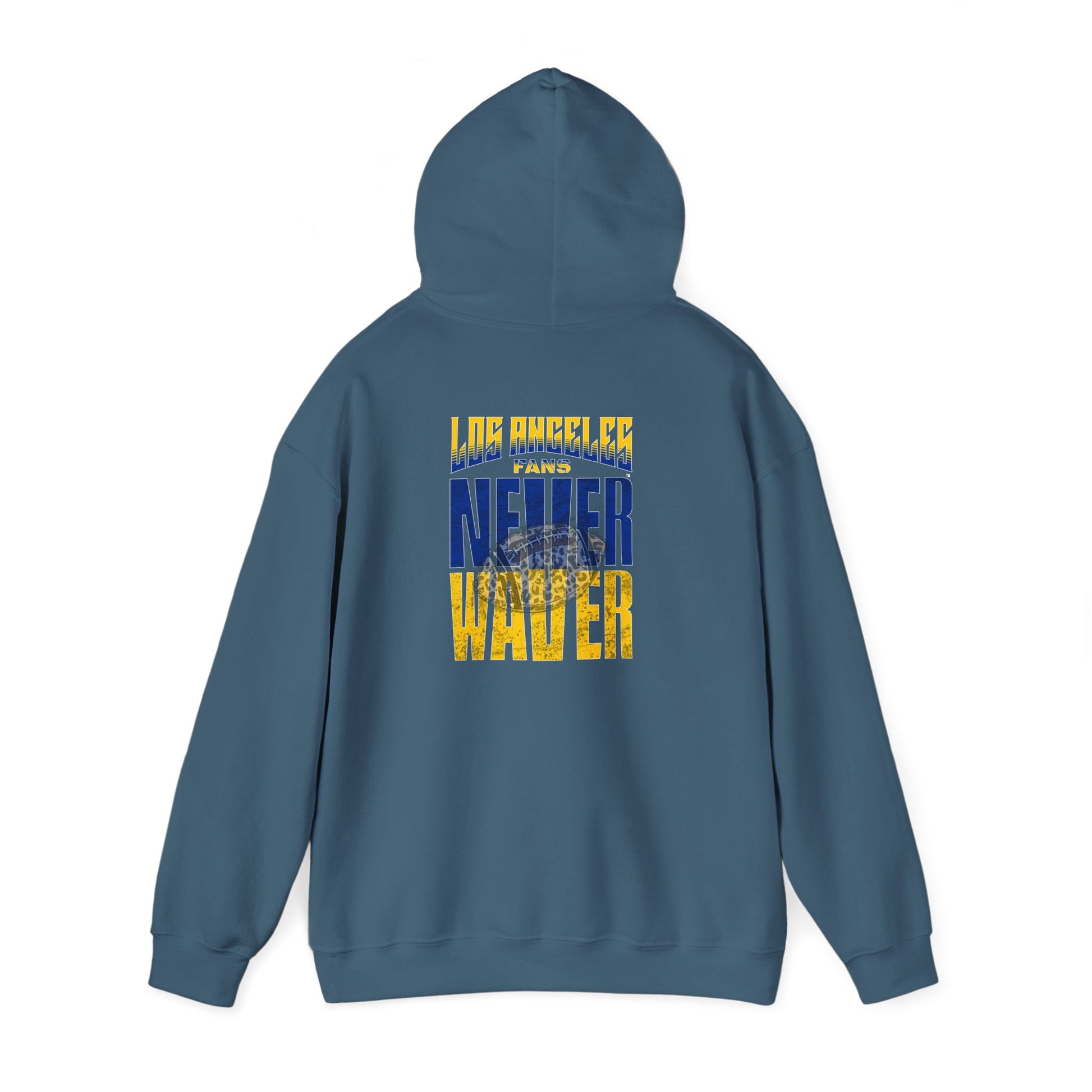 Unisex Heavy Blend™ Hooded Sweatshirt - Los Angeles Fans  NEVER WAVER w Leopard Football | Cozy Streetwear for Every Day - Never Waver