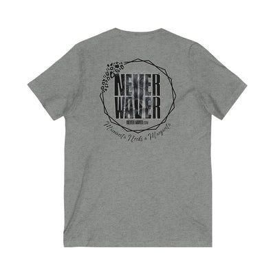 Never Waver Mamacita Needs a Margarita V-Neck Tee for Moms - Patriotic Short Sleeve Shirt - Never Waver