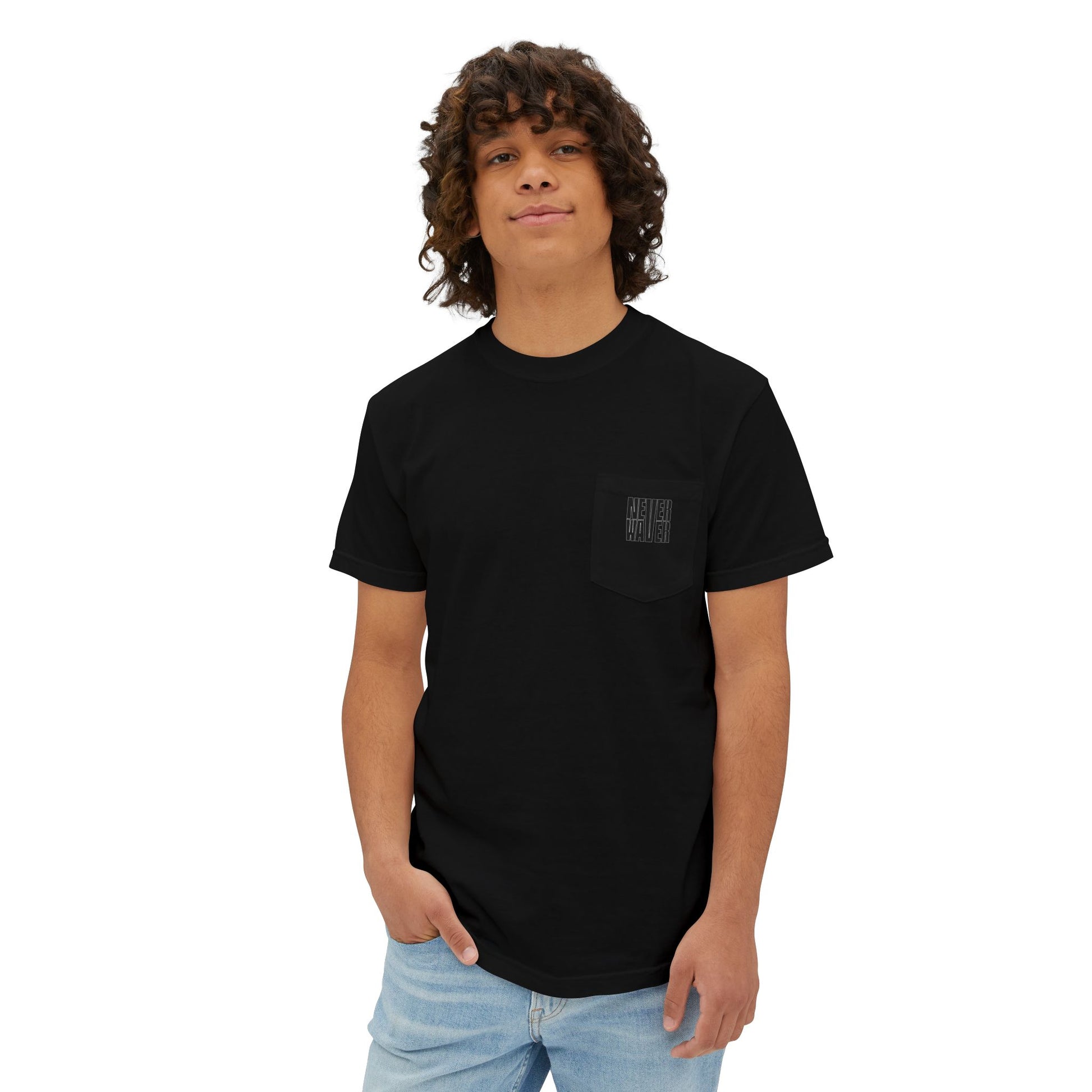 Unisex Garment-Dyed Pocket T-Shirt | "Never Waver Best Buckin' Dad Ever" Graphic Tee for Everyday Wear - Never Waver