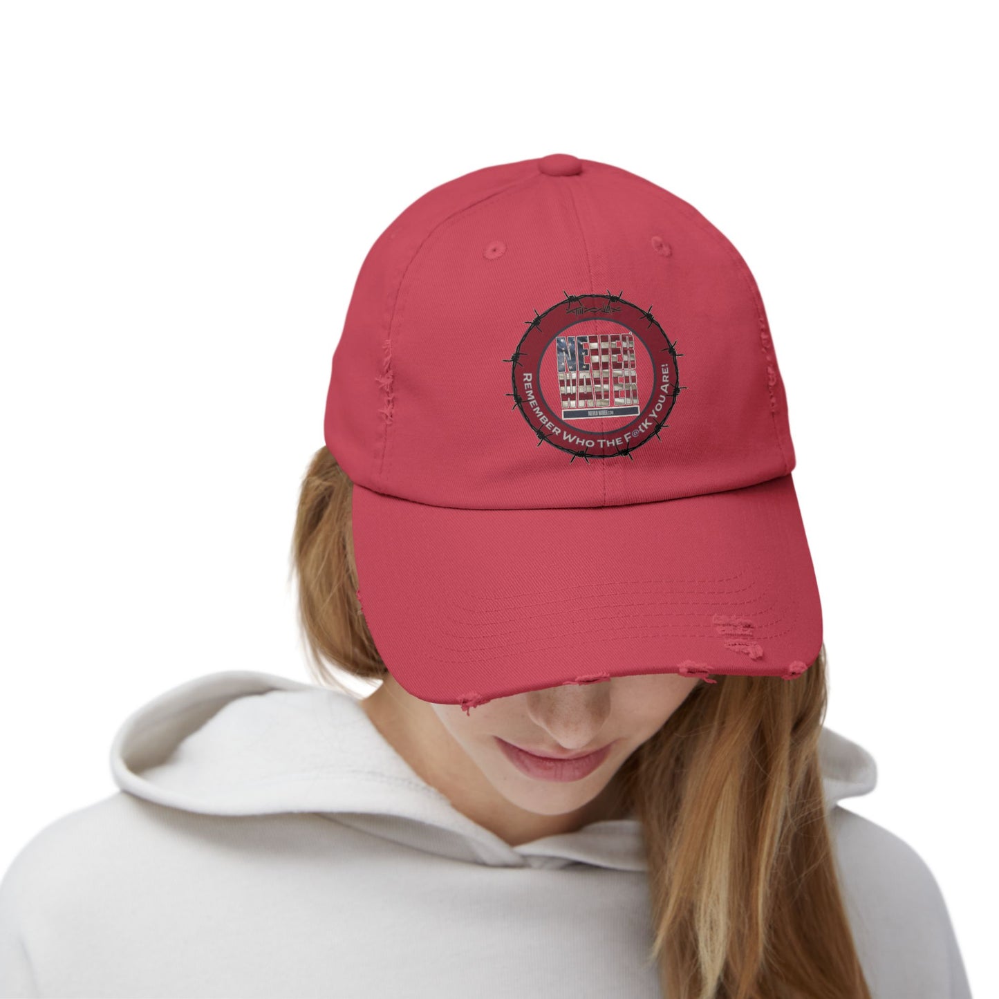 Distressed Cap - Never Waver Remember Who The  F@{k You Are -Statement Hat for Everyday Style