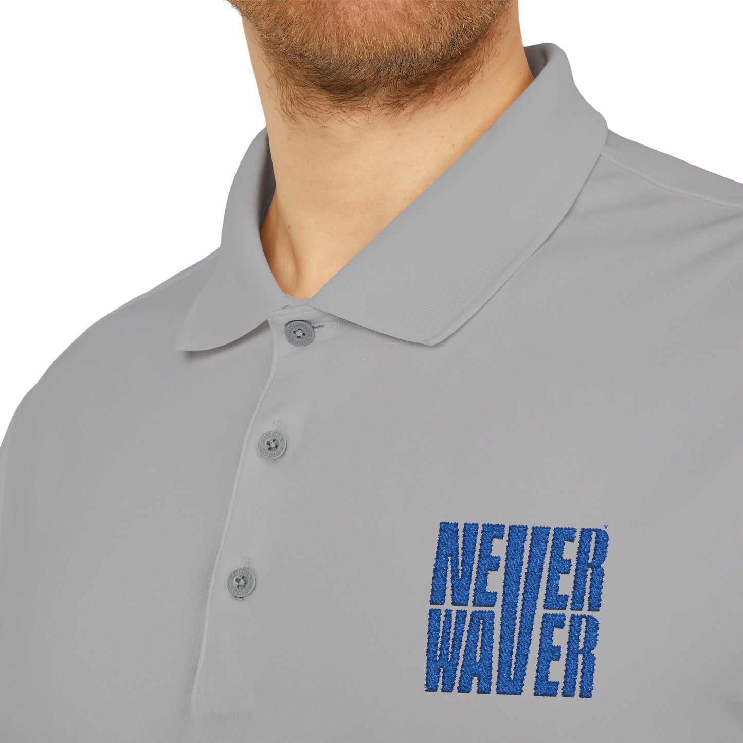 Performance Polo Shirt - "NEVER WAVER" Design