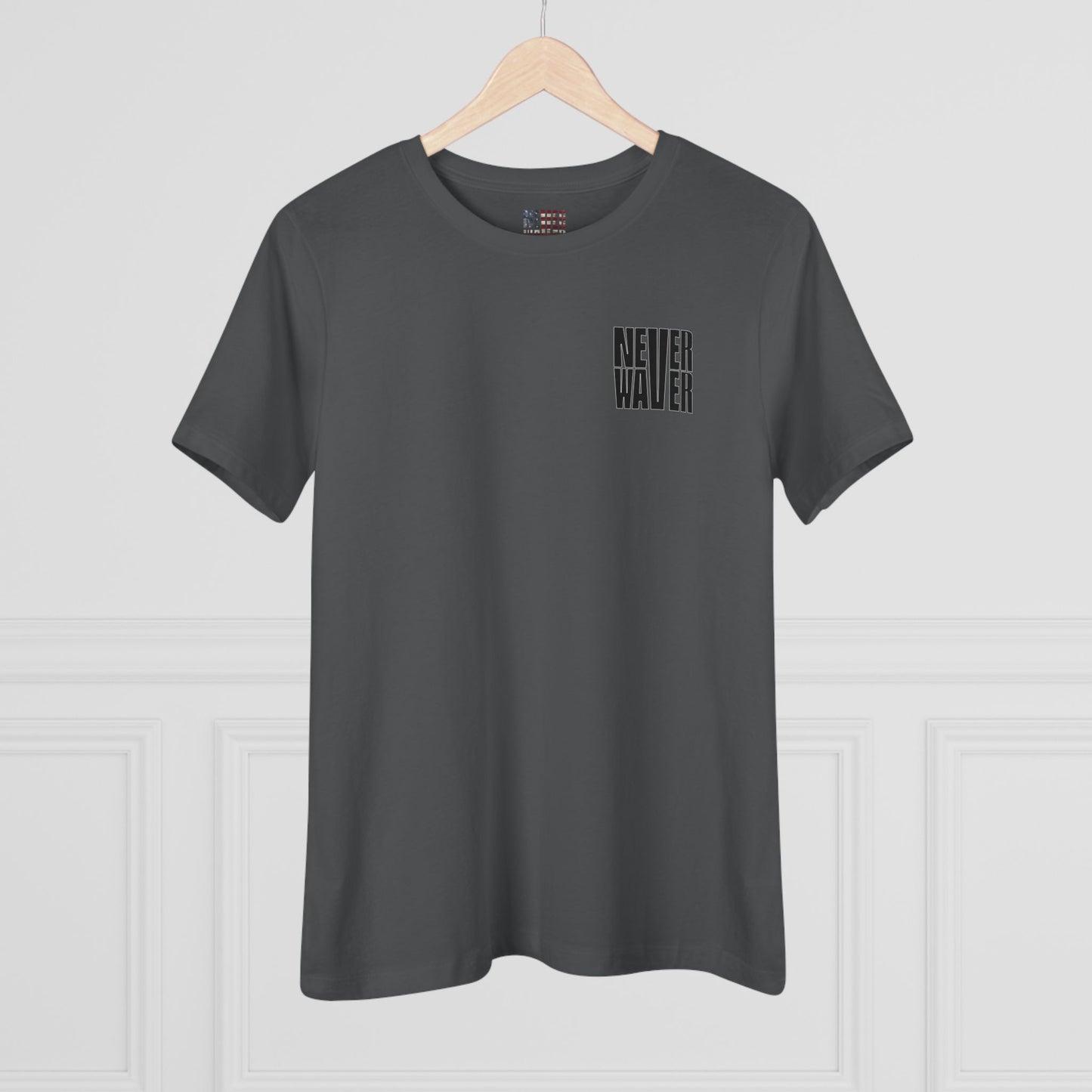 Never Waver” Jesus t-shirt might feature a bold, eye-catching design that reflects a steadfast faith and confidence in Christ.  Women's Cotton Tee - Never Waver