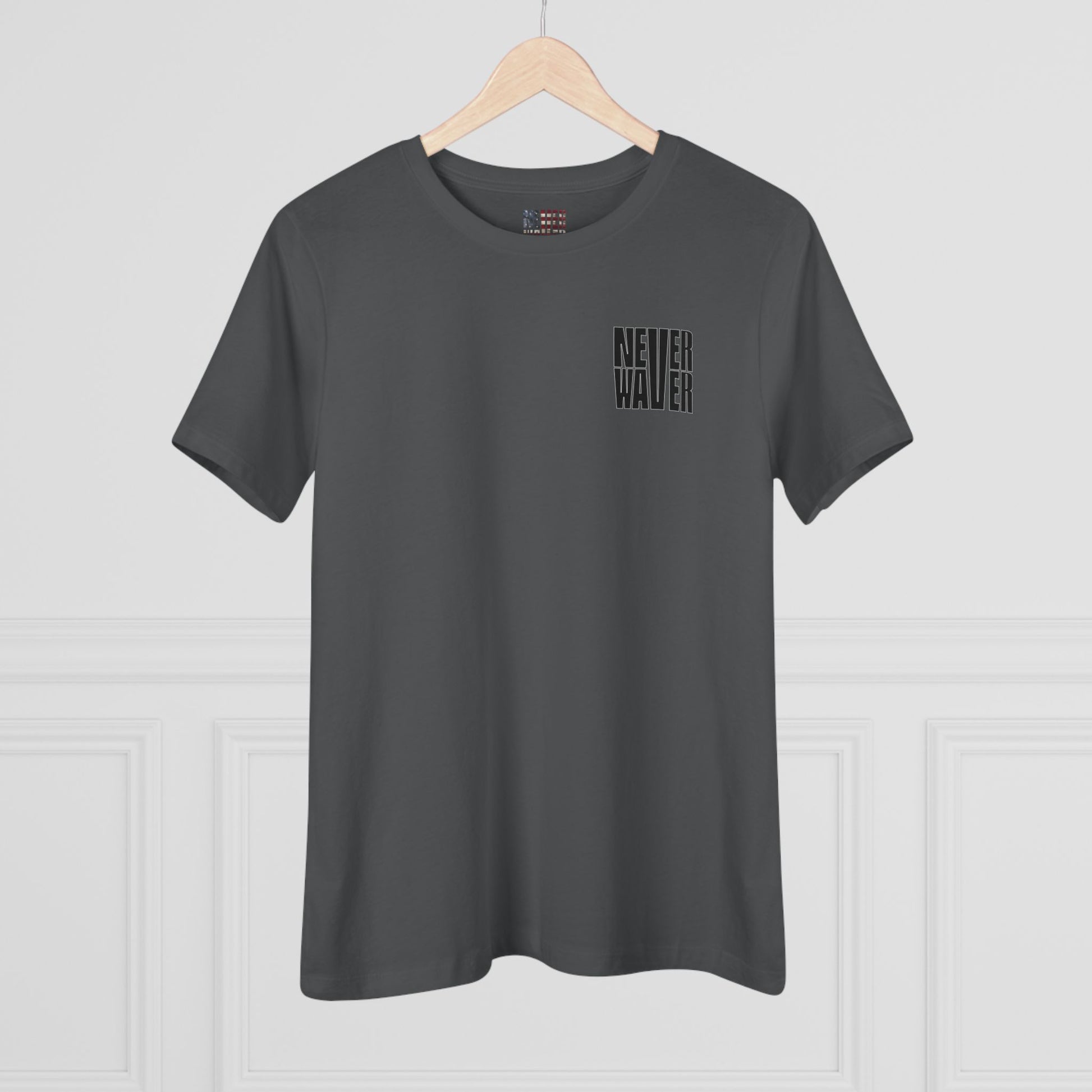 Never Waver” Jesus t-shirt might feature a bold, eye-catching design that reflects a steadfast faith and confidence in Christ.  Women's Cotton Tee - Never Waver