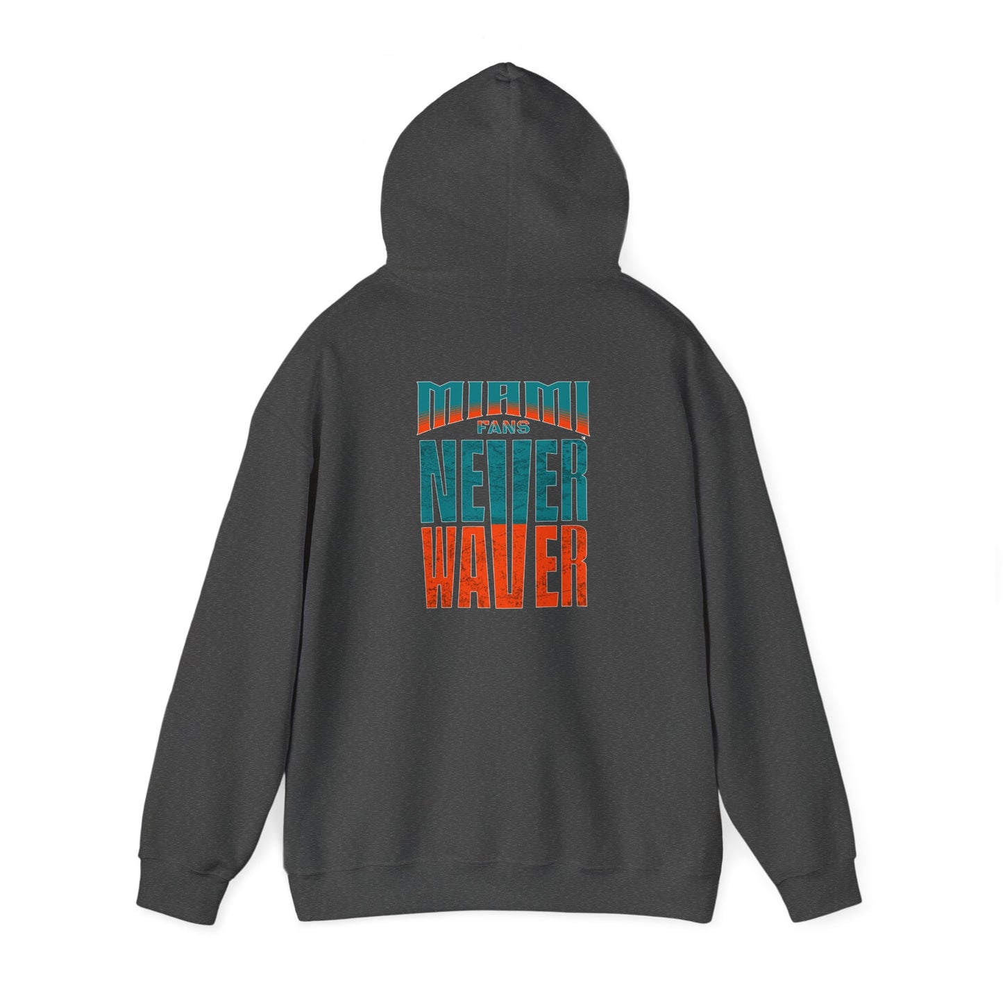 Unisex Heavy Blend™ Hooded Sweatshirt - "Miami Fans Never Waver" Inspirational Hoodie - Never Waver