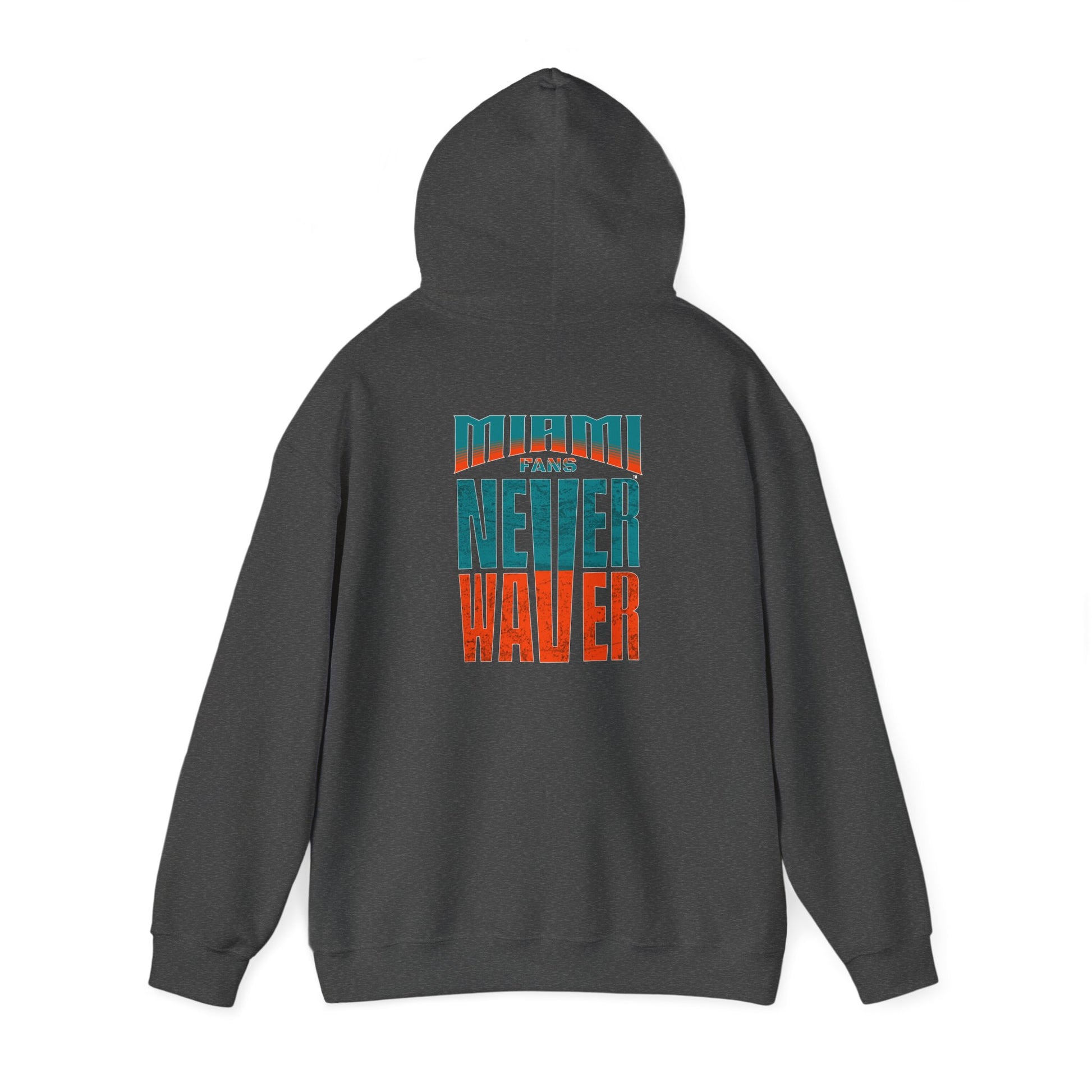 Unisex Heavy Blend™ Hooded Sweatshirt - "Miami Fans Never Waver" Inspirational Hoodie - Never Waver