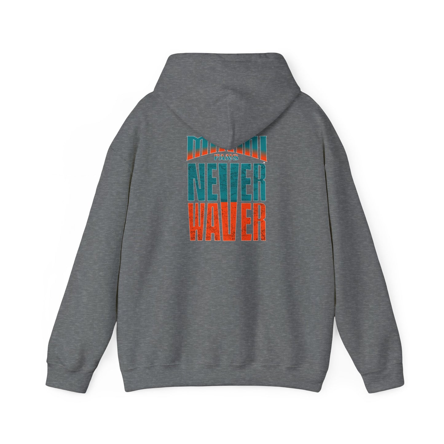 Unisex Heavy Blend™ Hooded Sweatshirt - "Miami Fans Never Waver" Inspirational Hoodie - Never Waver