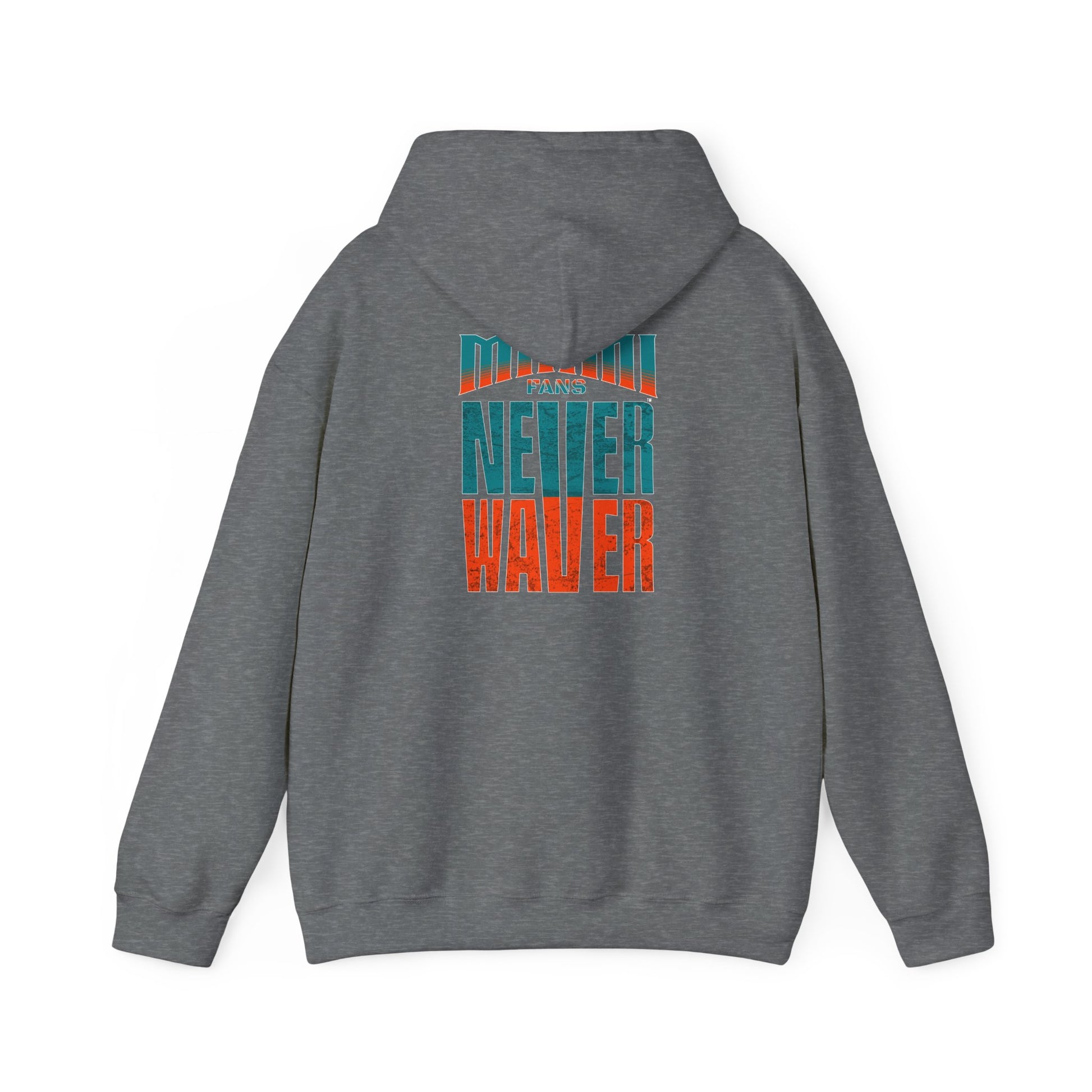 Unisex Heavy Blend™ Hooded Sweatshirt - "Miami Fans Never Waver" Inspirational Hoodie - Never Waver