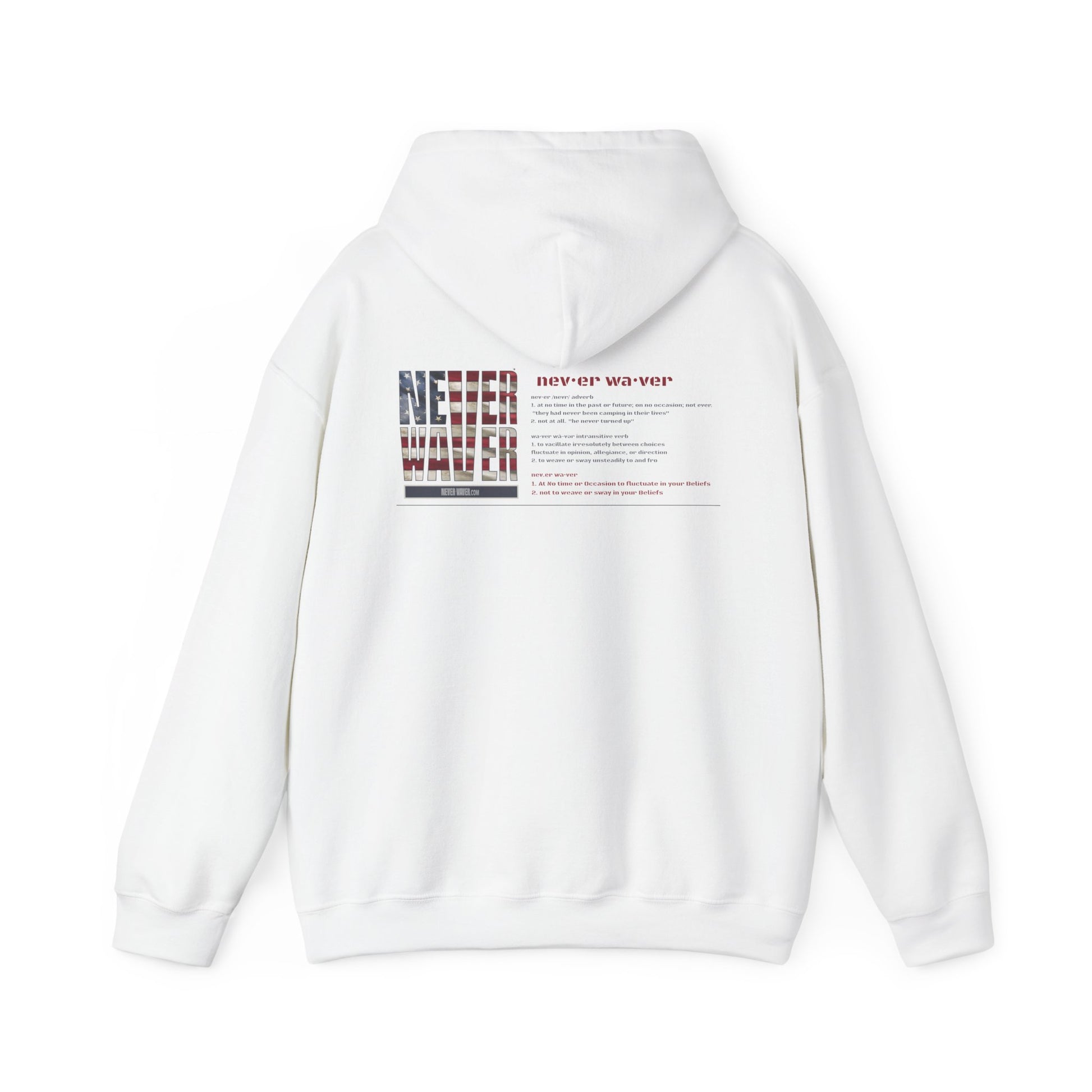 Inspirational Unisex Hoodie - 'Never Waver Definition ' Motivational Sweatshirt - Never Waver