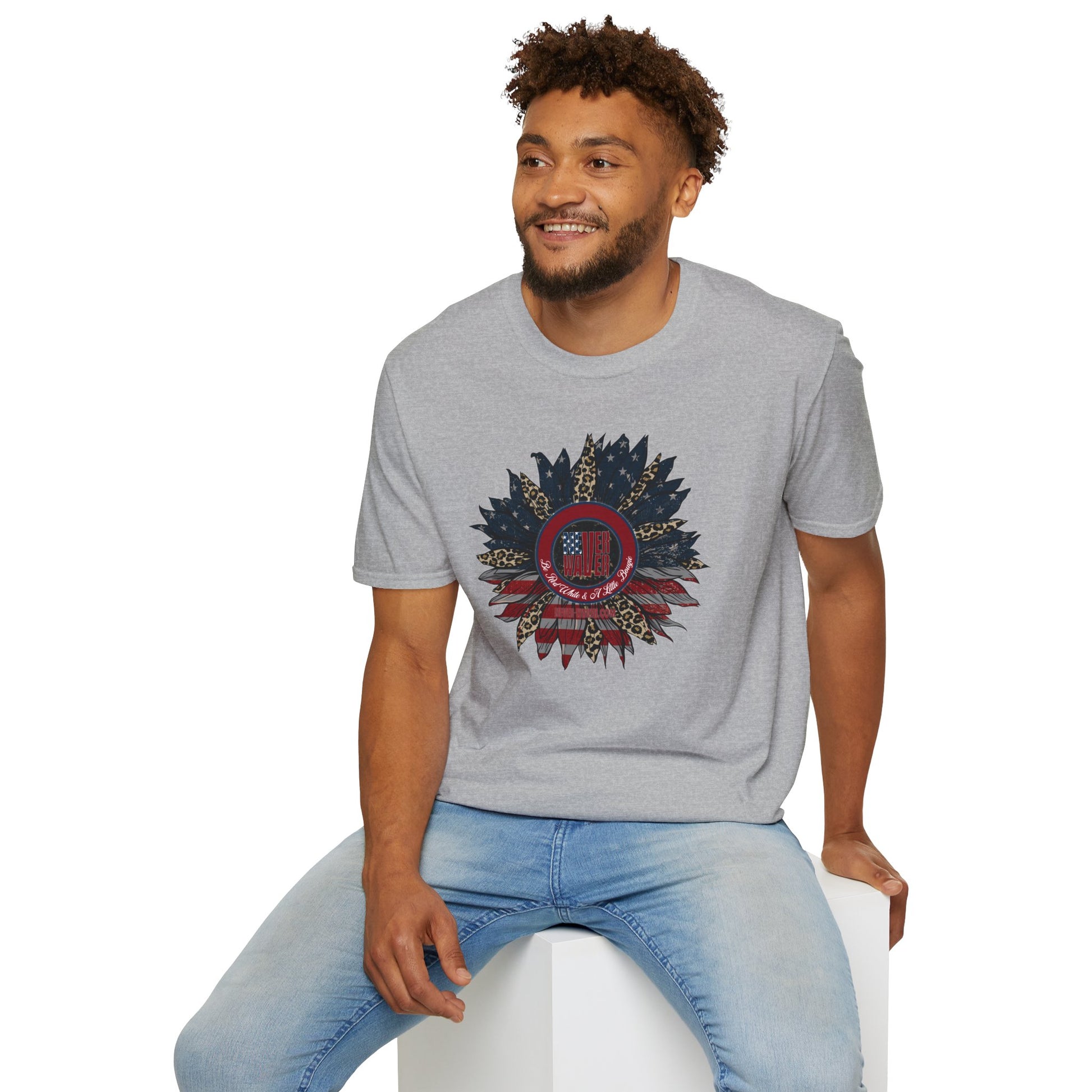 Never Waver Be Red White & a Little Bougie Unisex Softstyle T-Shirt - Never Waver