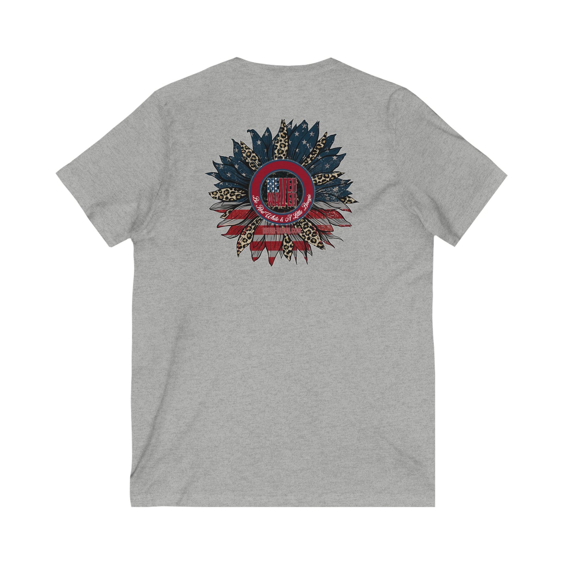 Unisex V-Neck Tee - Never Waver Be Red White and A little Bougie T-Shirt - Never Waver