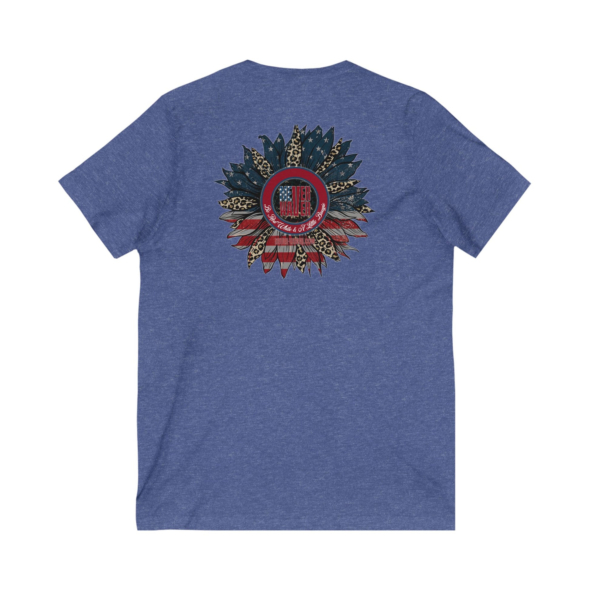 Unisex V-Neck Tee - Never Waver Be Red White and A little Bougie T-Shirt - Never Waver