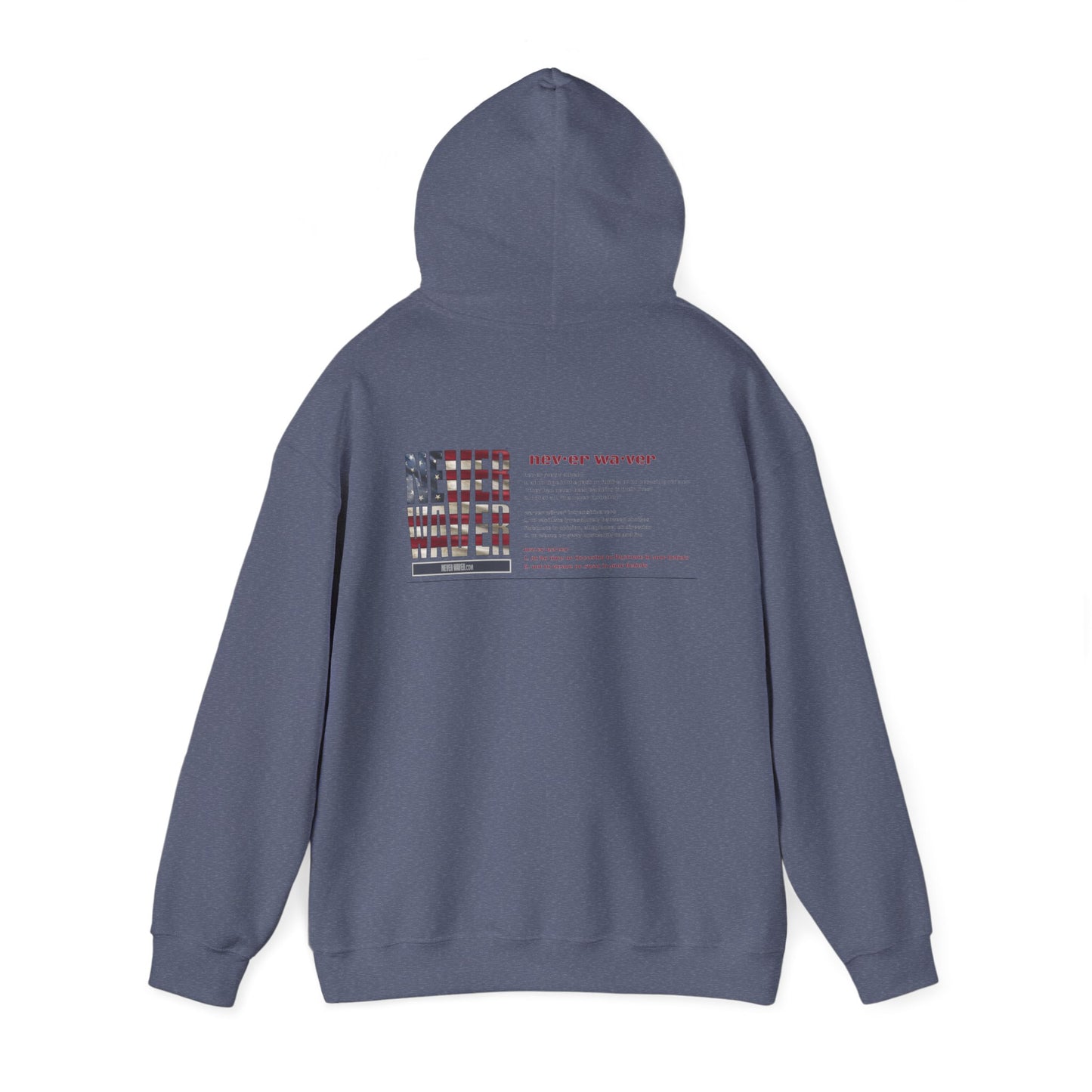 Inspirational Unisex Hoodie - 'Never Waver Definition ' Motivational Sweatshirt - Never Waver