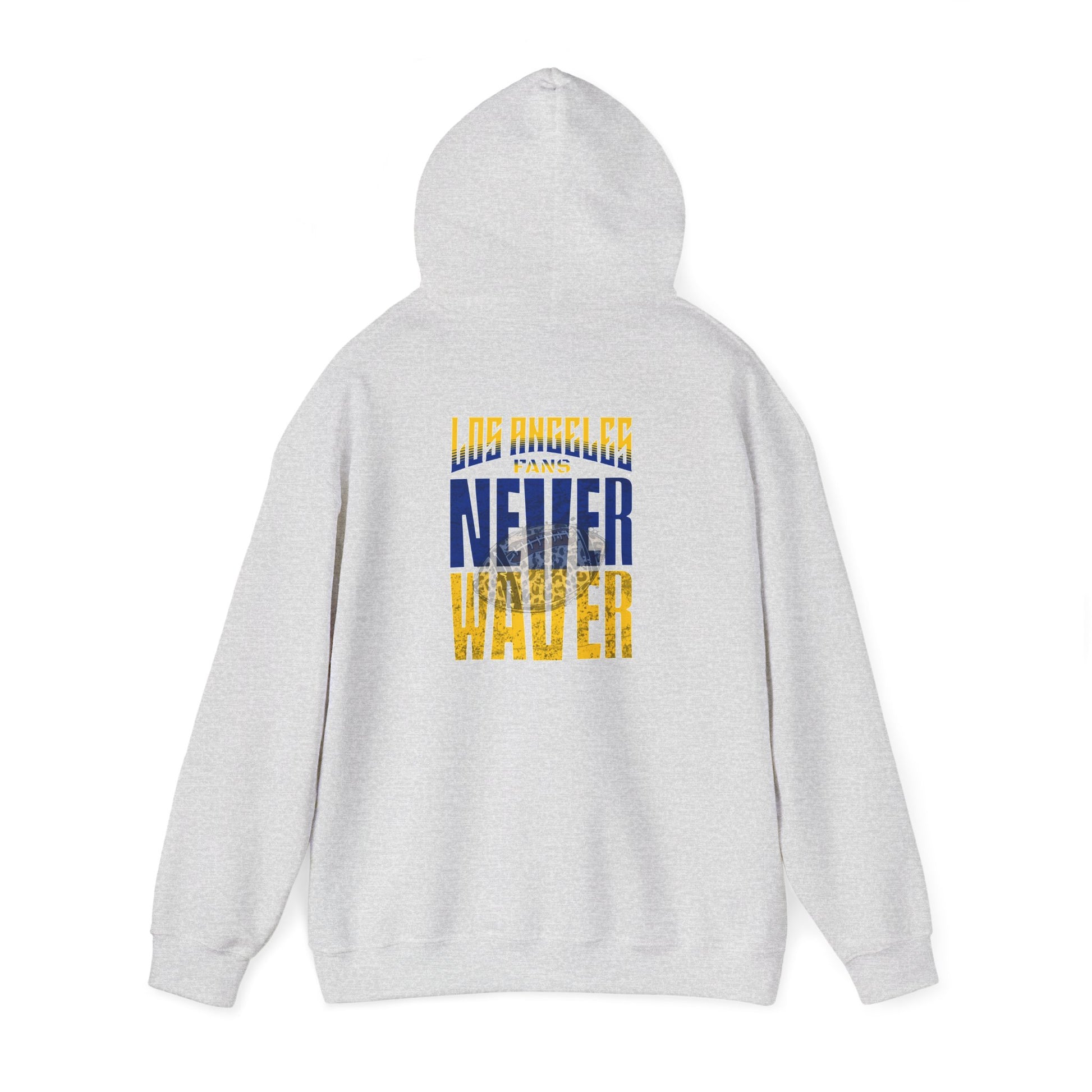 Unisex Heavy Blend™ Hooded Sweatshirt - Los Angeles Fans  NEVER WAVER w Leopard Football | Cozy Streetwear for Every Day - Never Waver