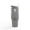 True Americans Never Waver They Always Back The Blue   Insulated Travel Mug, 40oz - Never Waver