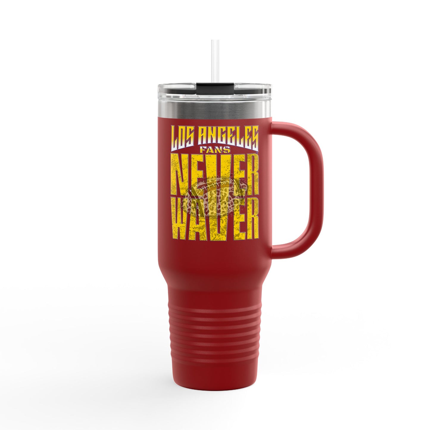 Los Angeles Fans Never Waver W-Leopard Football Insulated Travel Mug, 40oz