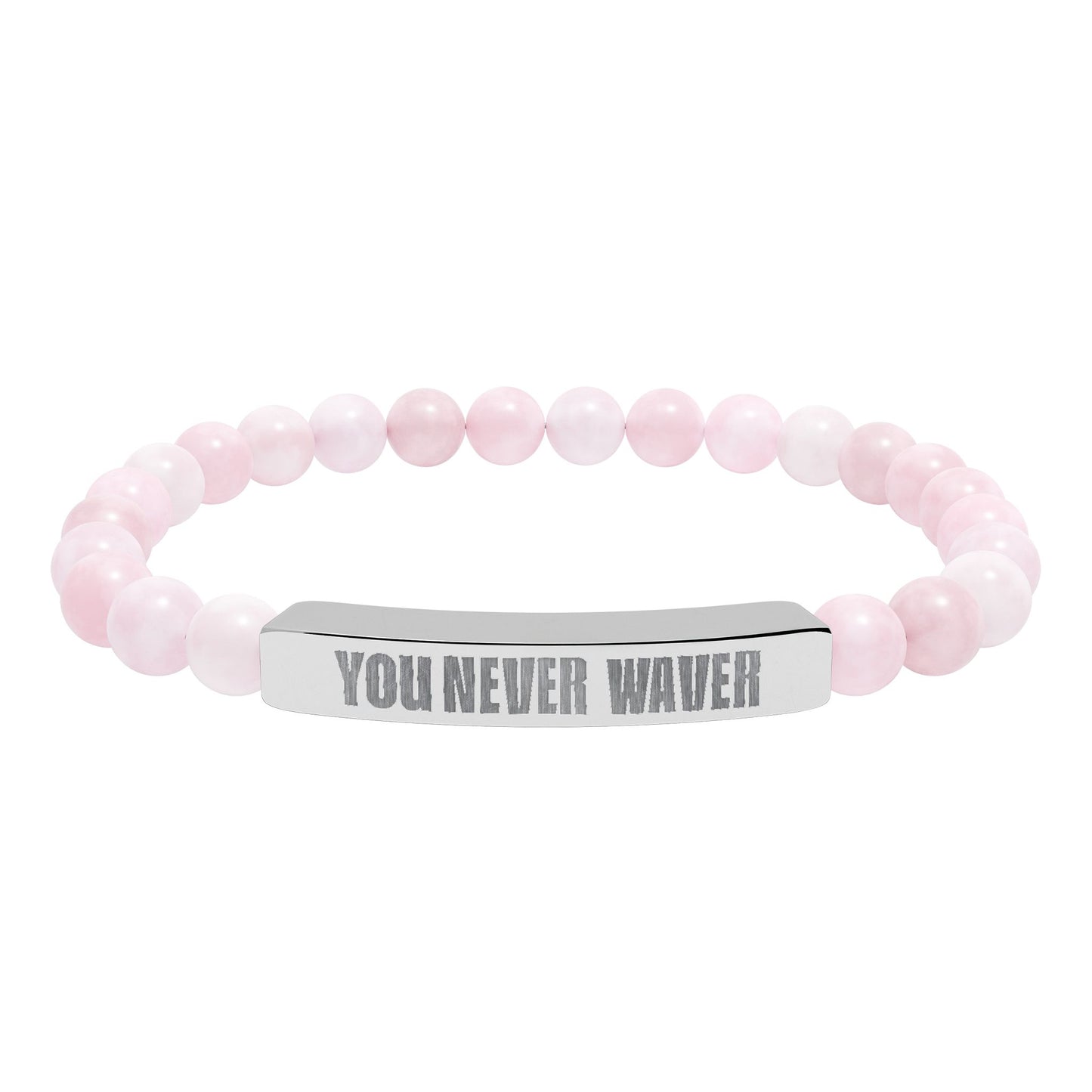 You Never Waver Bracelet Engraved Natural Stone Beaded Bracelet