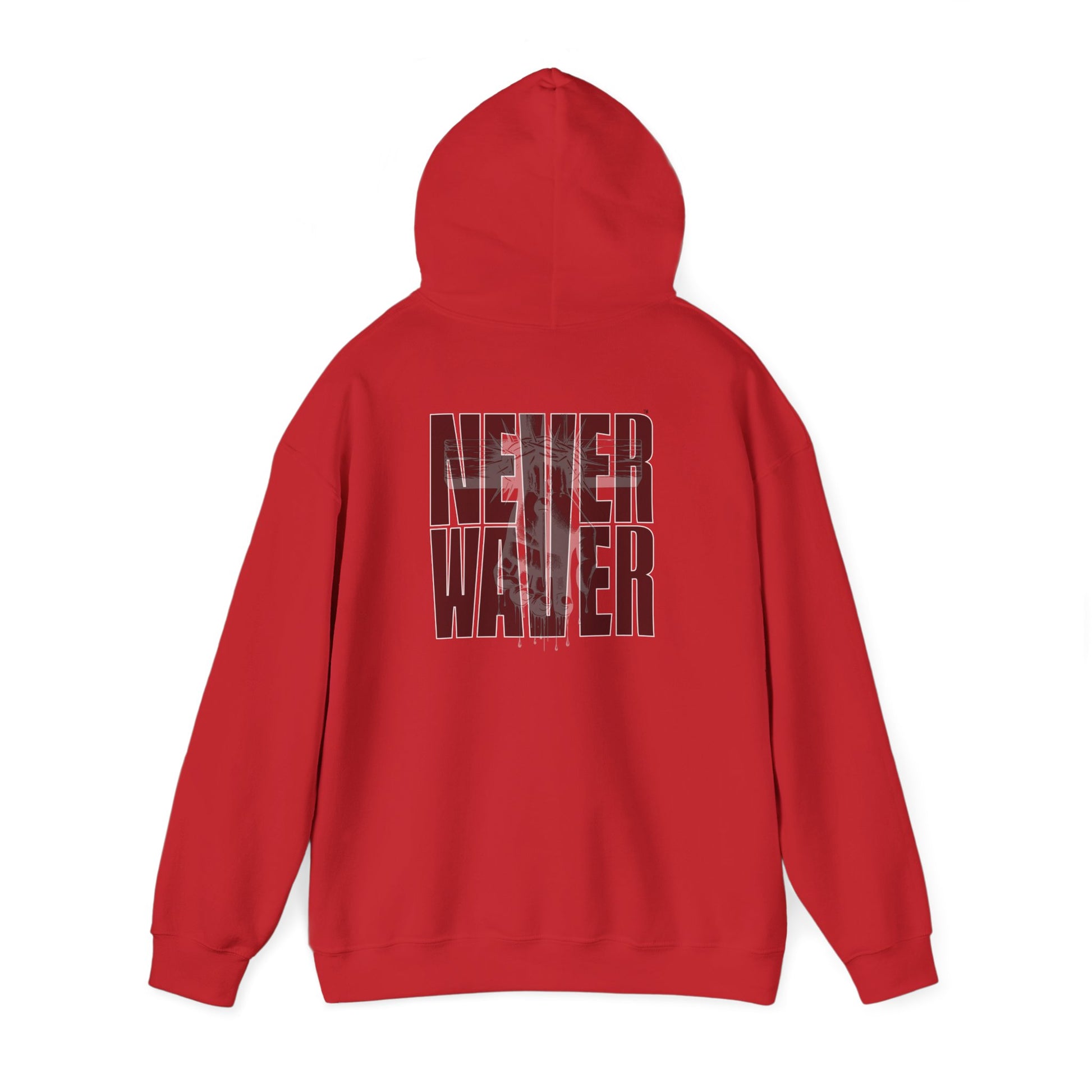 Never Waver” Jesus t-shirt might eye-catching design that reflects a steadfast faith and confidence in Christ.  Hoodie - Unisex Heavy Blend™ Sweatshirt - Never Waver