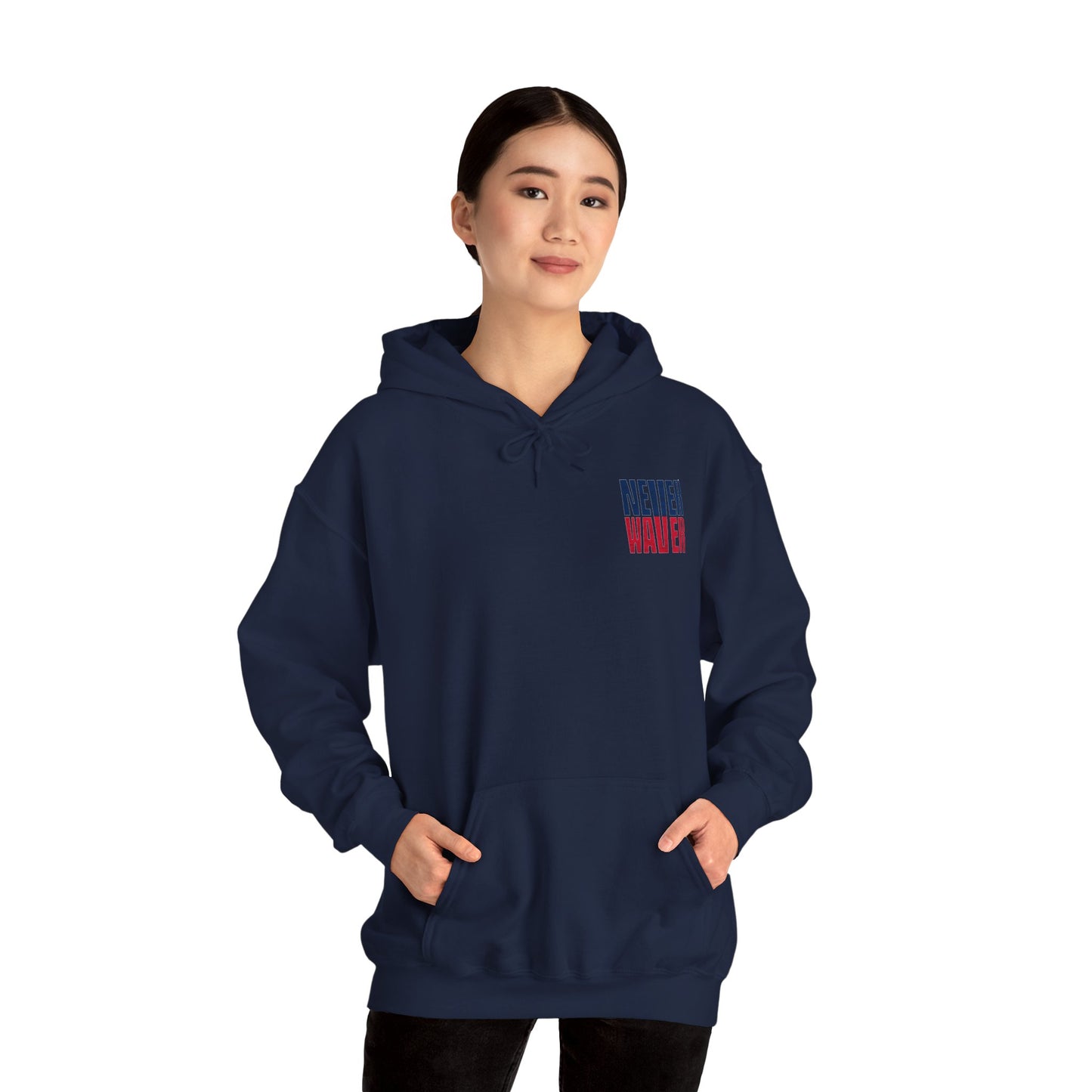 Unisex Heavy Blend™ Hooded Sweatshirt - New England Fans Never Waver w Leopard football - Never Waver