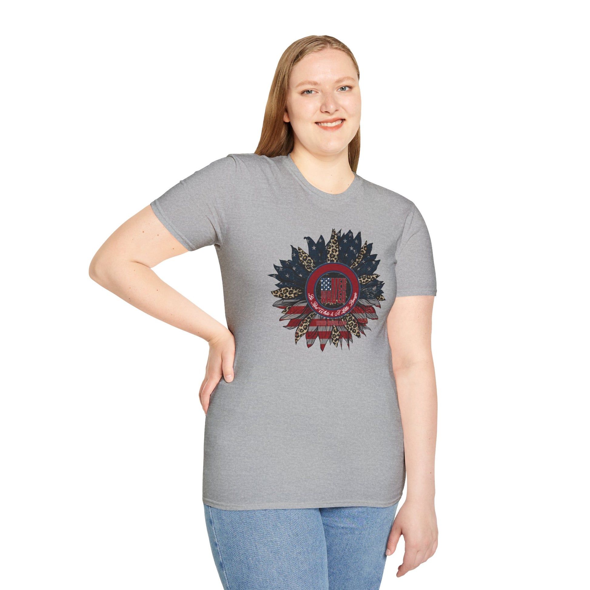 Never Waver Be Red White & a Little Bougie Unisex Softstyle T-Shirt - Never Waver