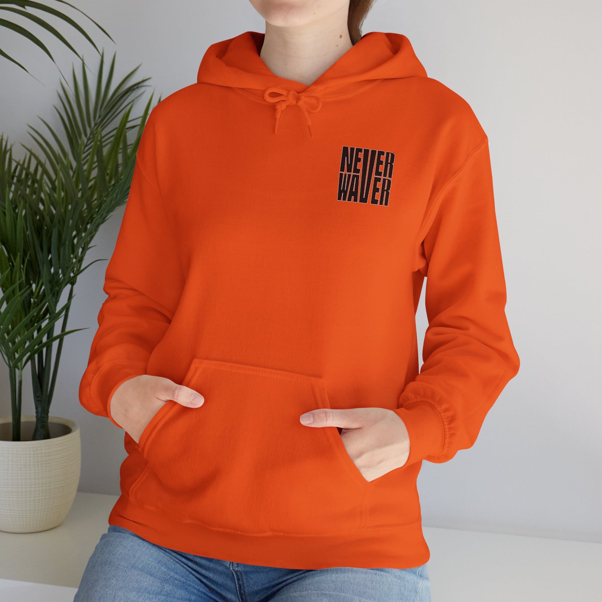 Cancer Awareness Hoodie - Never Waver - Fight, Hope, Strength, Love Tree of Ribbons - Never Waver