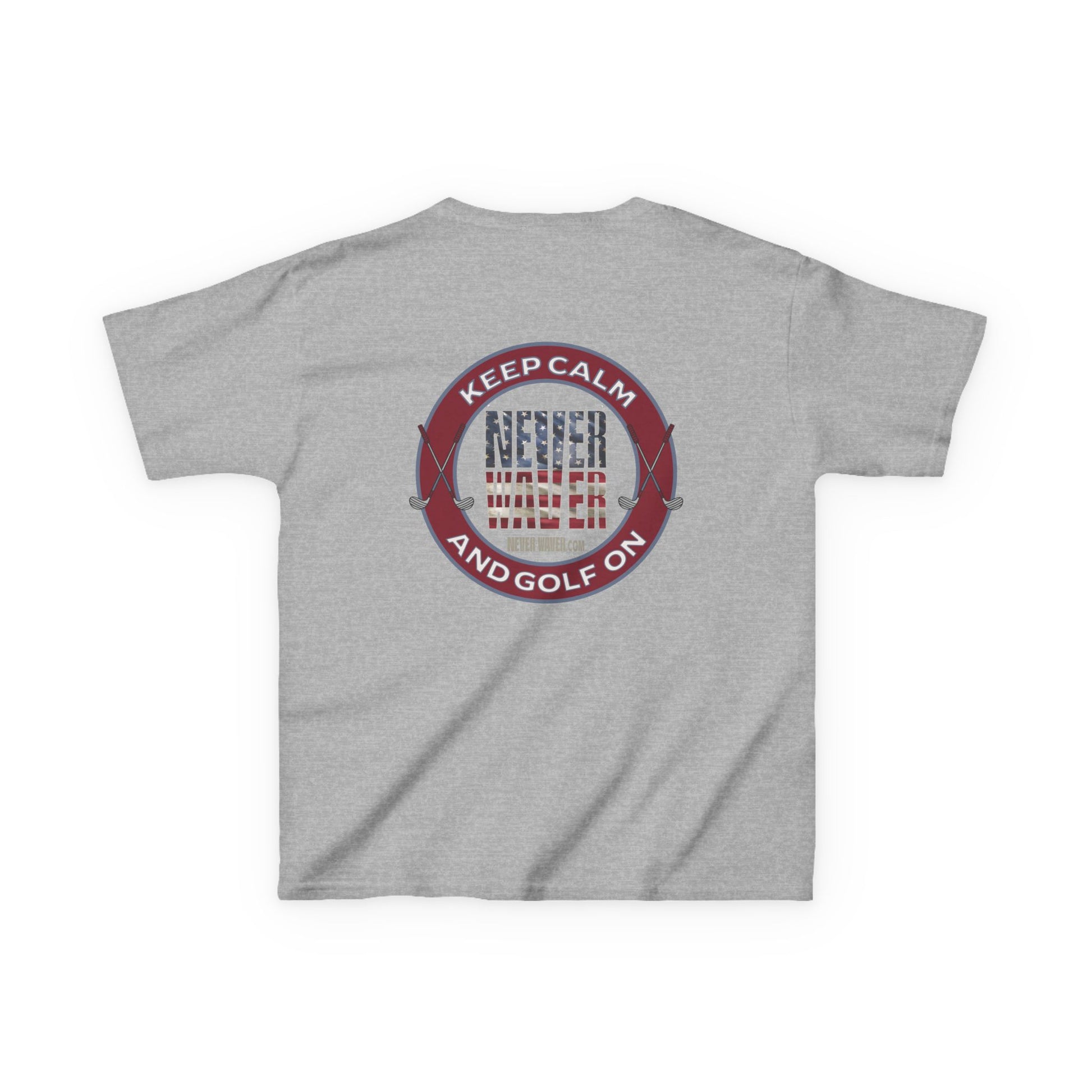 Kids Golf Tee - Keep Calm Never Waver and Golf On - Never Waver
