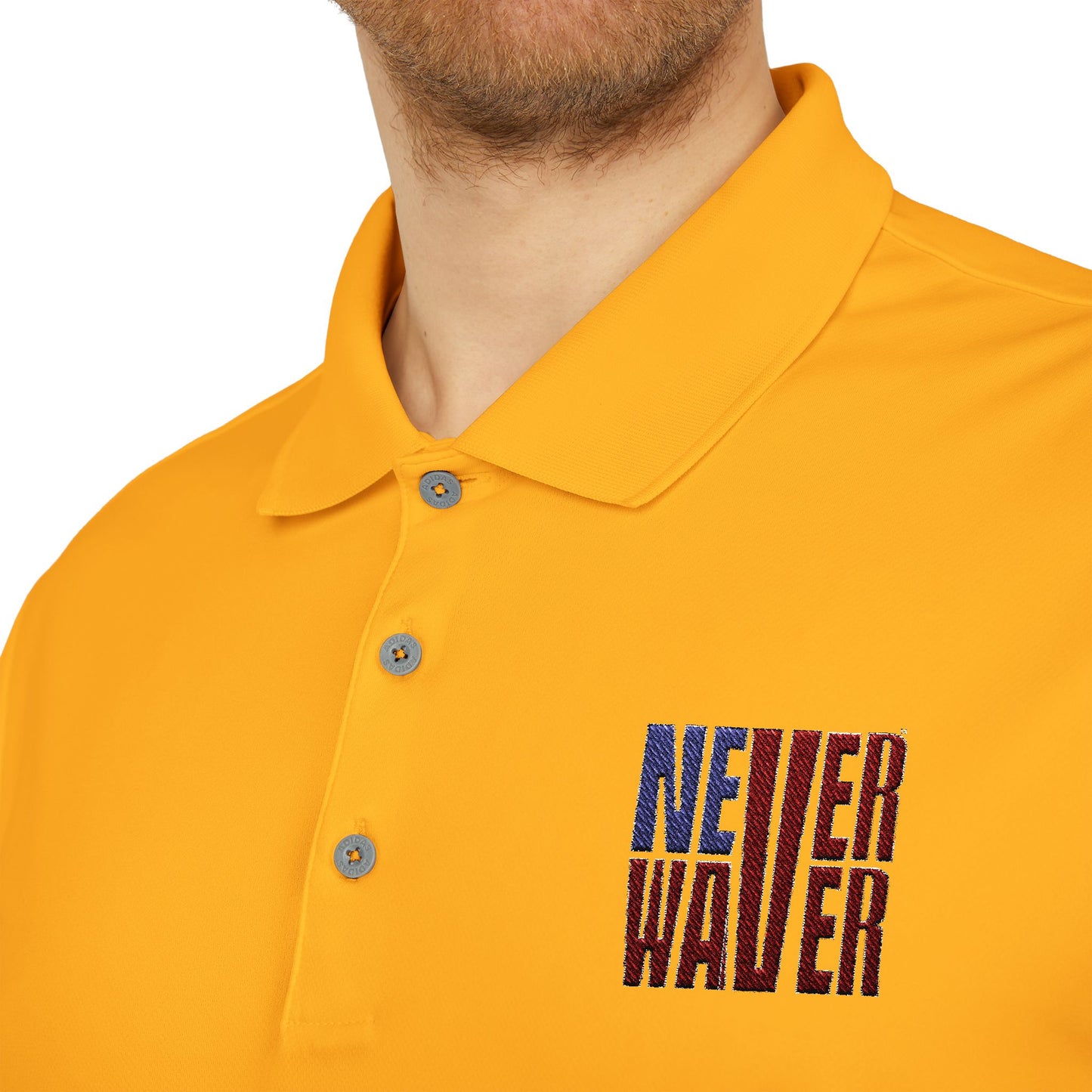 Never Waver Embroidered adidas Unisex Performance Polo - Never Waver