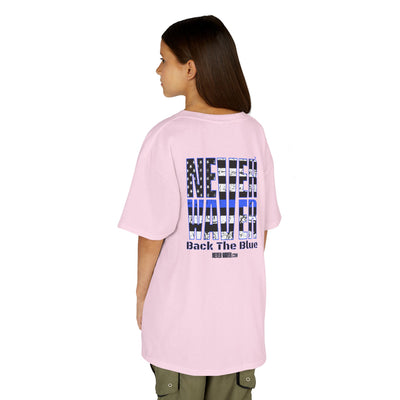 Never Waver Back The Blue  Kids Heavy Cotton™ Tee - Never Waver