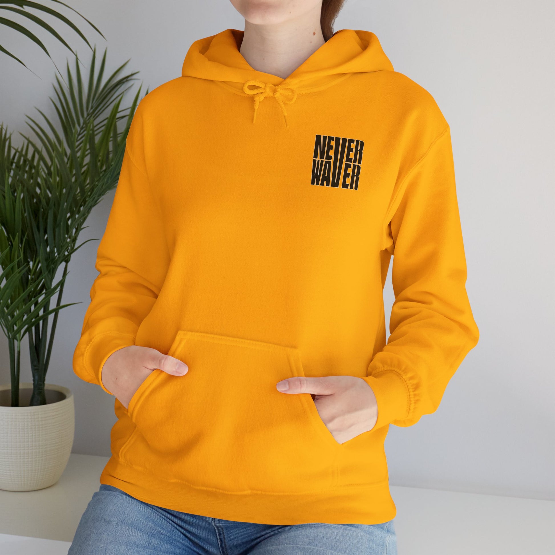 Cancer Awareness Hoodie - Never Waver - Fight, Hope, Strength, Love Tree of Ribbons - Never Waver