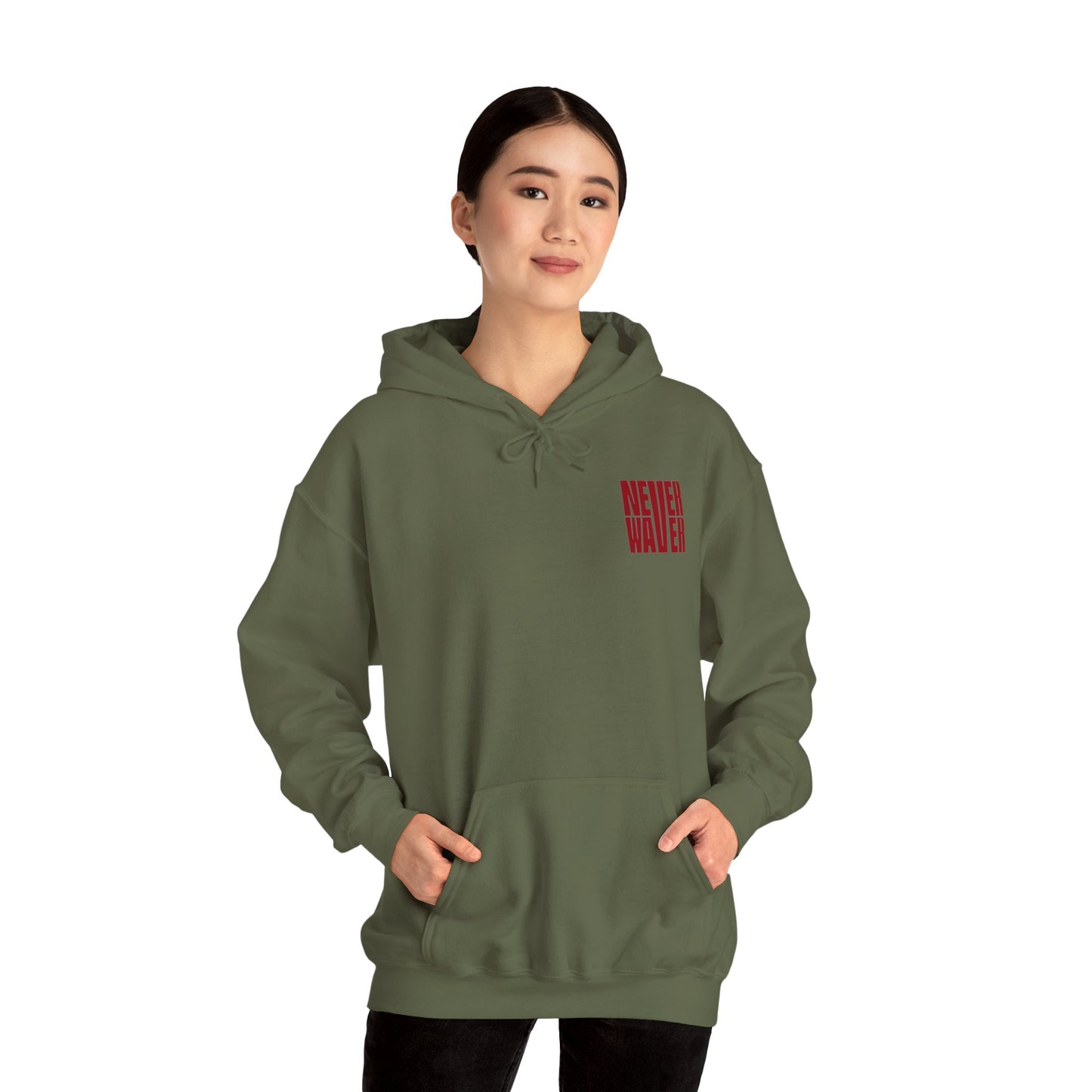 Unisex Heavy Blend™ Hoodie - 'Never Waver Just A Mom Trying Not to Raise A&&holes' - Never Waver