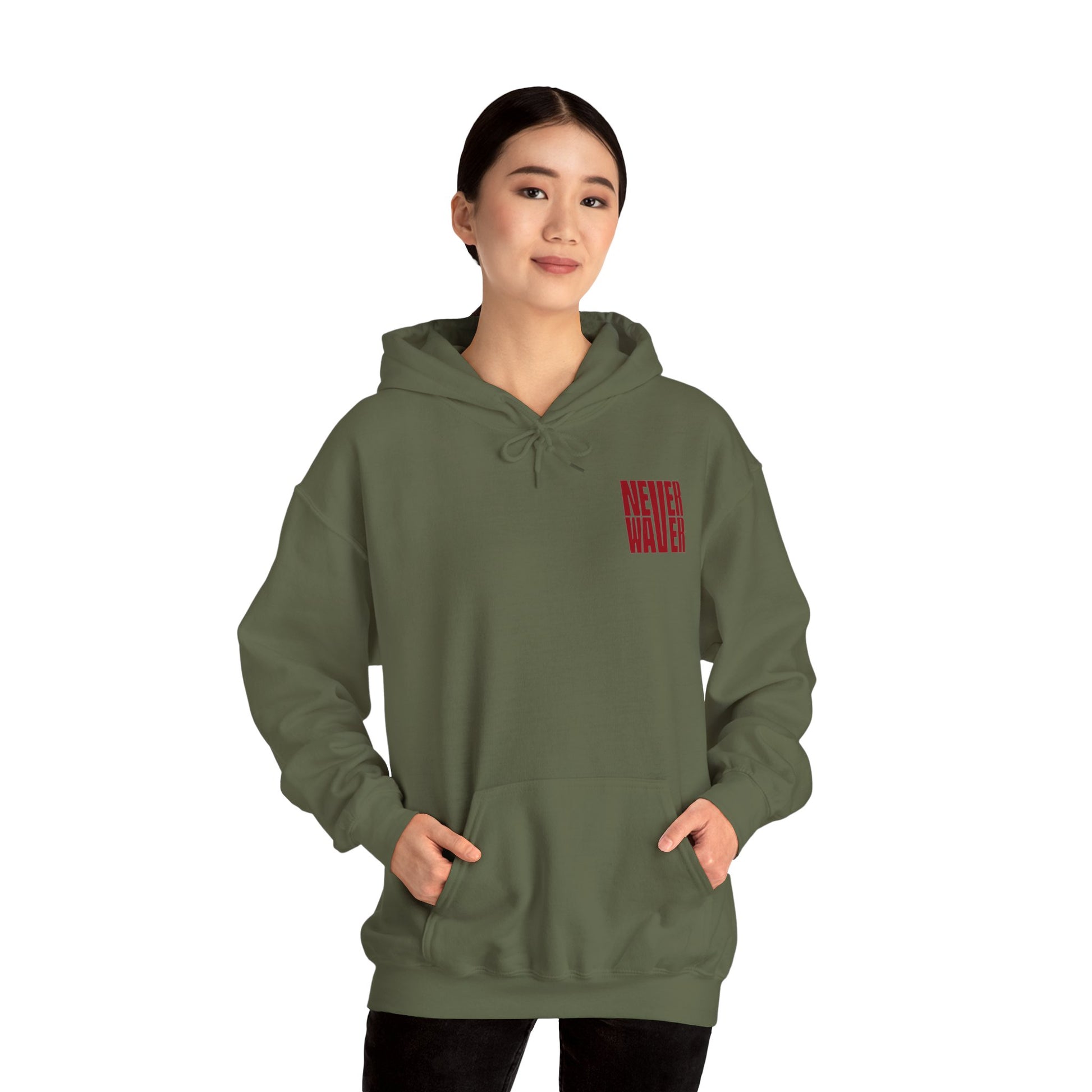 Unisex Heavy Blend™ Hoodie - 'Never Waver Just A Mom Trying Not to Raise A&&holes' - Never Waver