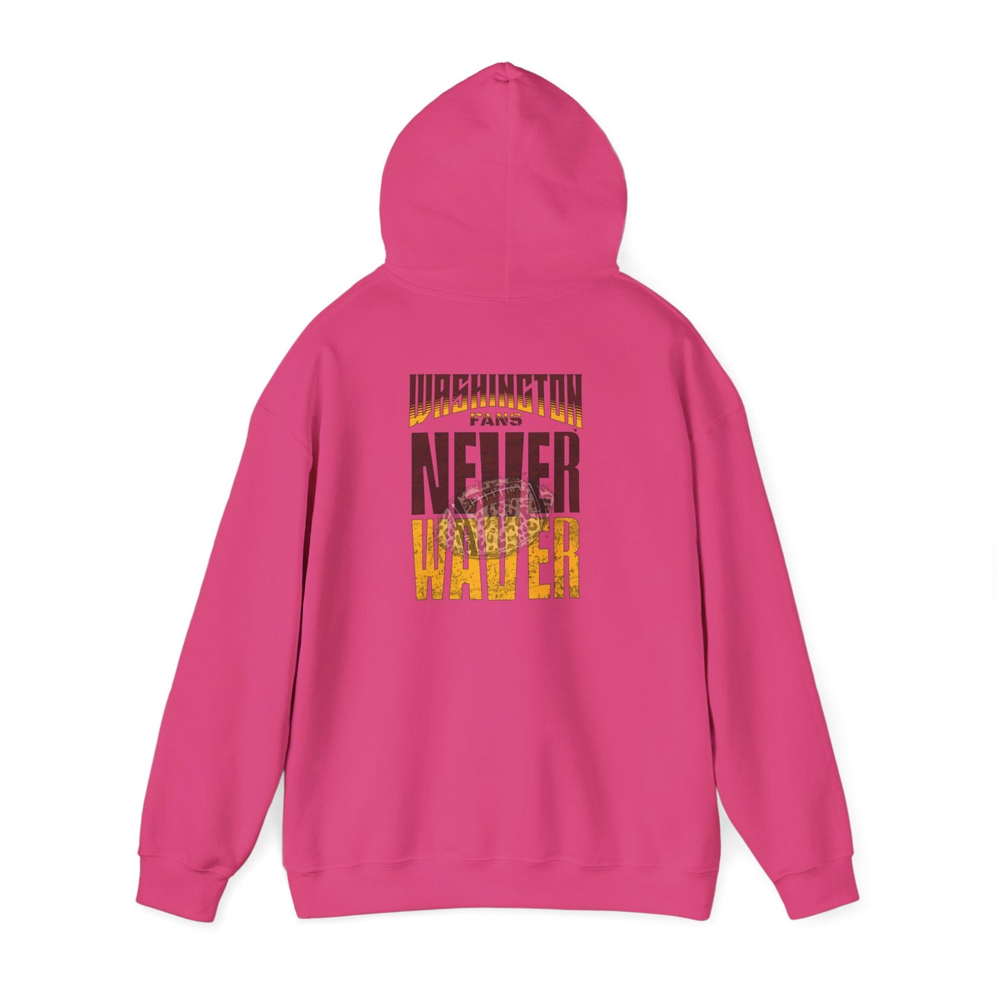 Unisex Heavy Blend™ Hooded Sweatshirt - Washington Fans Never Waver W Leopard Football- Perfect for Sports Fans - Never Waver