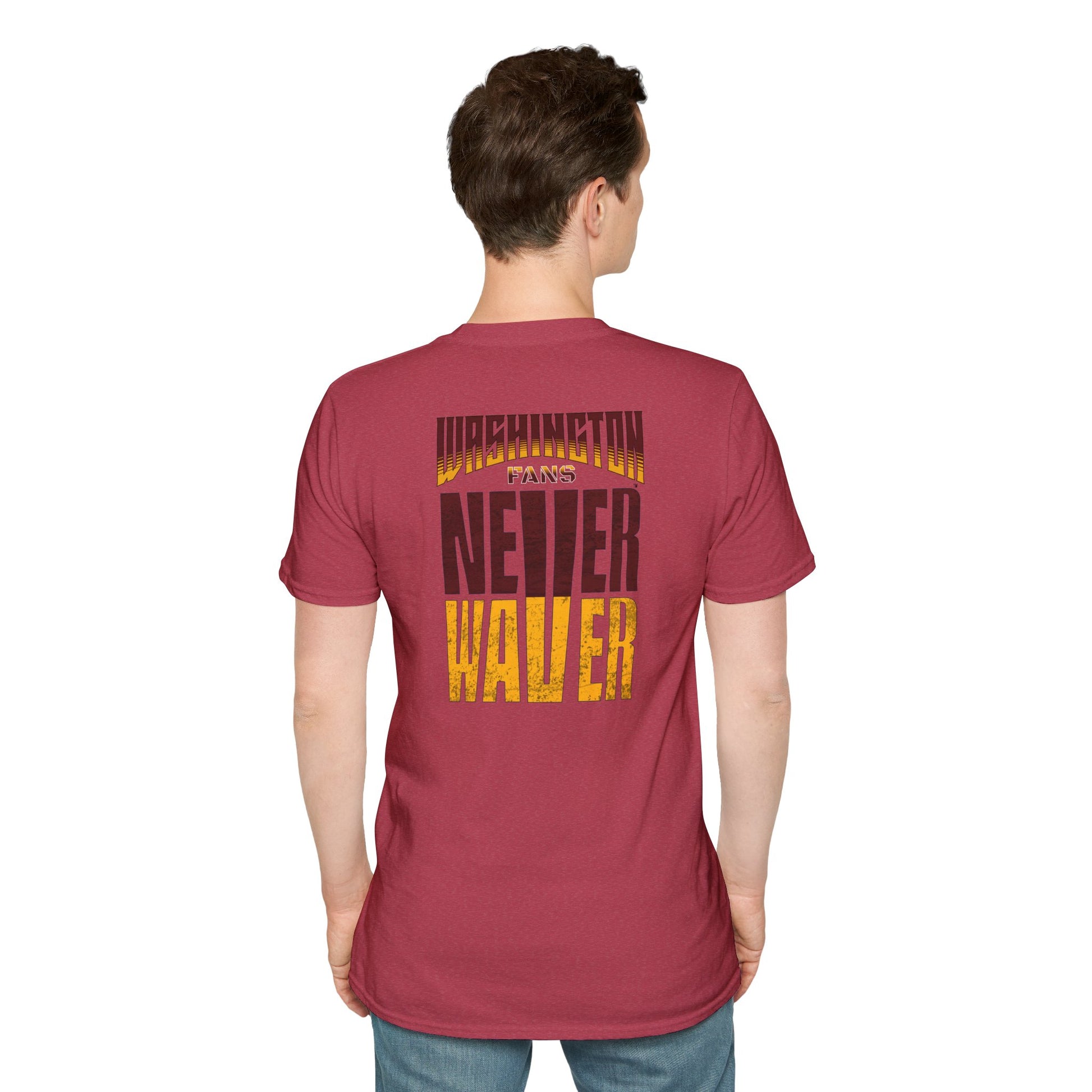 Washington Fans Never Waver Unisex Softstyle T-Shirt - Never Waver