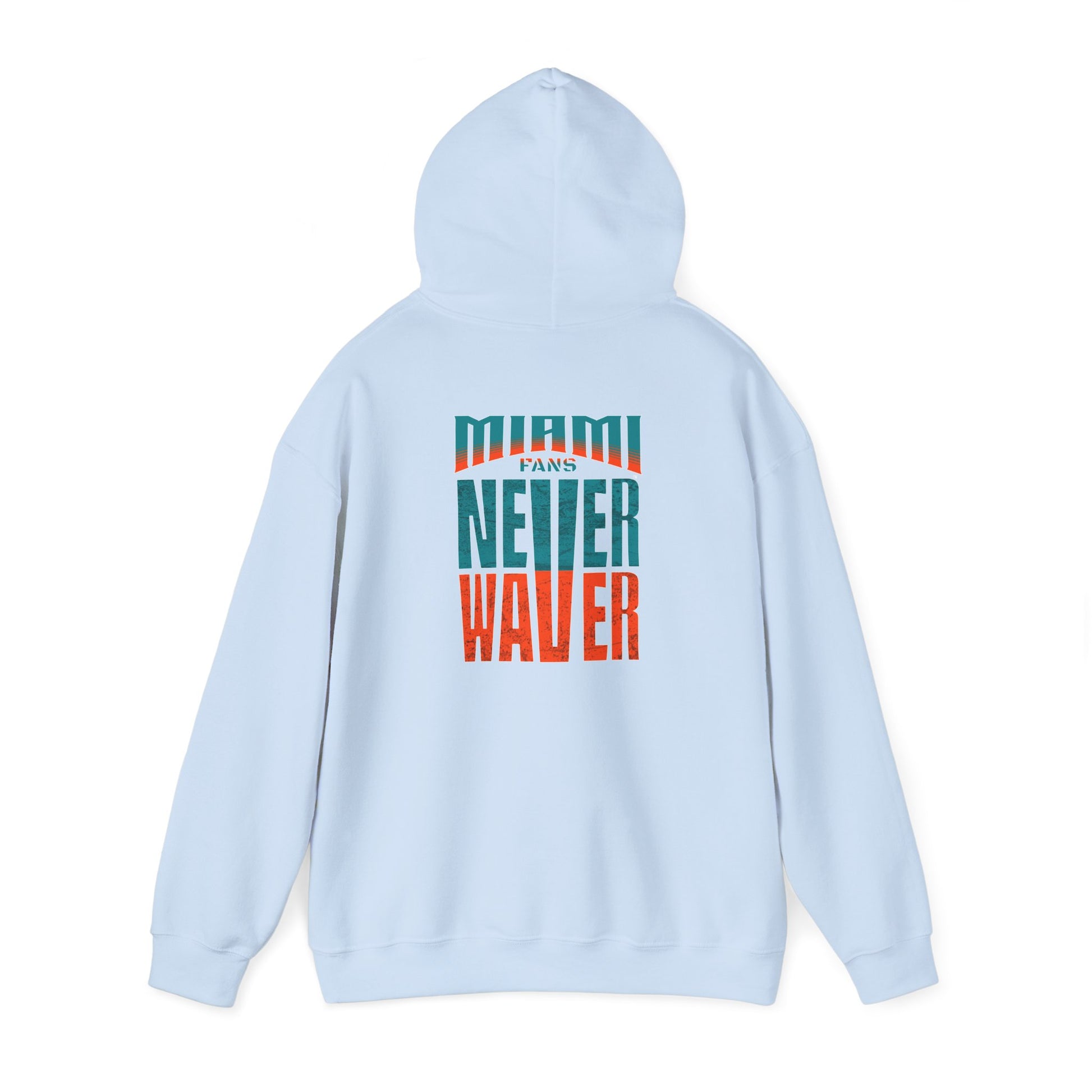Unisex Heavy Blend™ Hooded Sweatshirt - "Miami Fans Never Waver" Inspirational Hoodie - Never Waver
