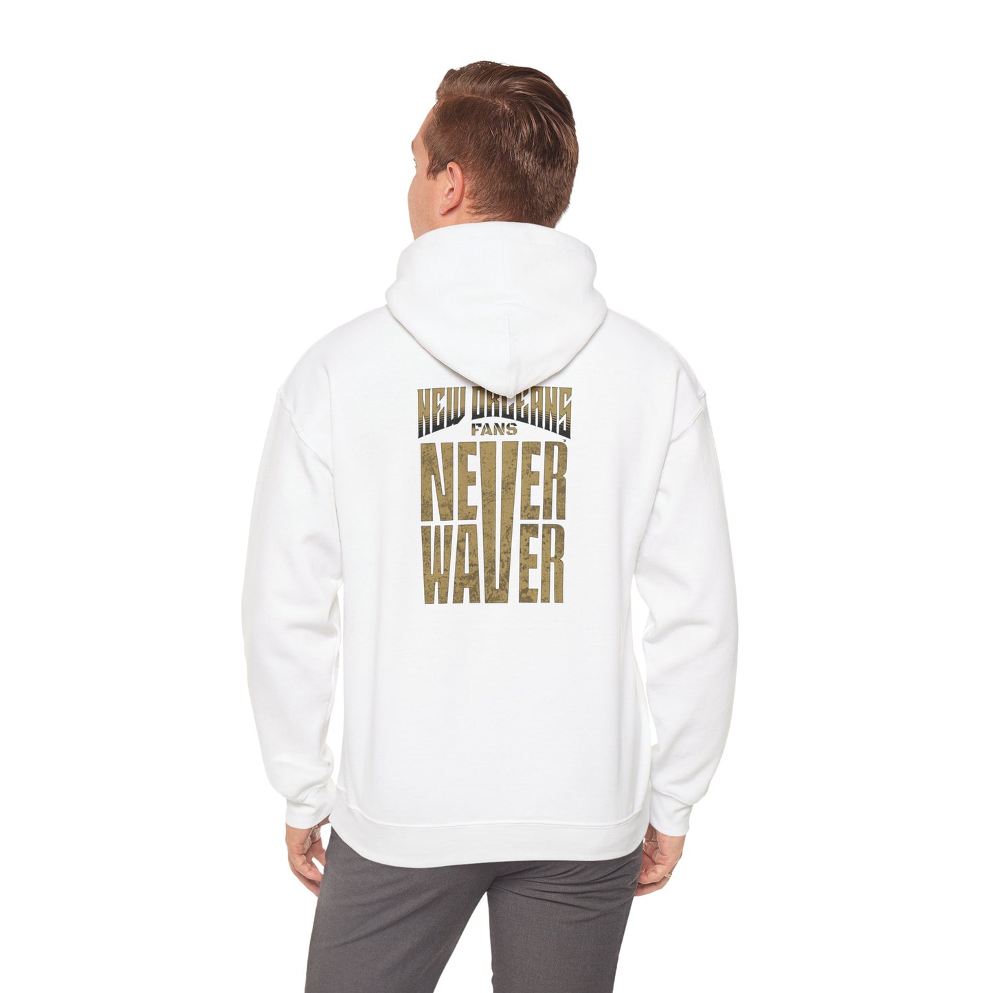 New Orleans Fans Never Waver Unisex Heavy Blend™ Hoodie - Motivational Sweatshirt for Fans - Never Waver
