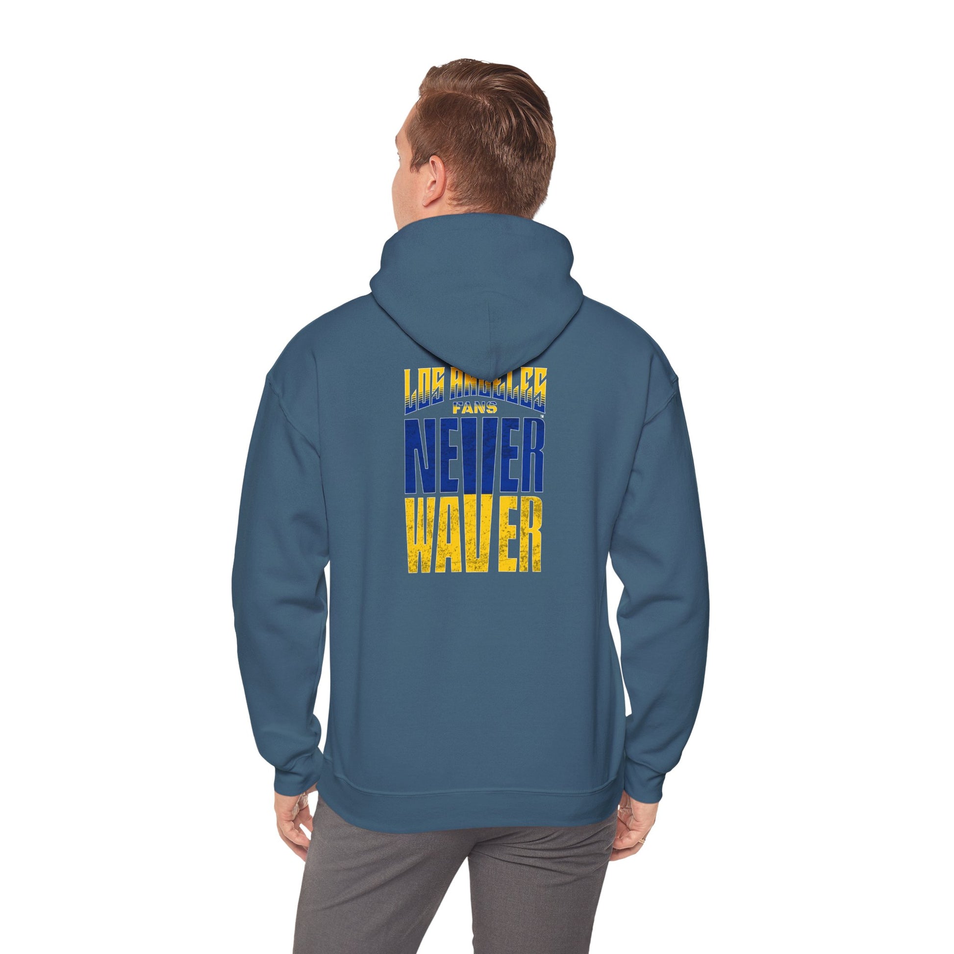 Inspired Unisex Heavy Blend™ Hooded Sweatshirt -Los Angeles Fans NEVER WAVER Graphic - Never Waver