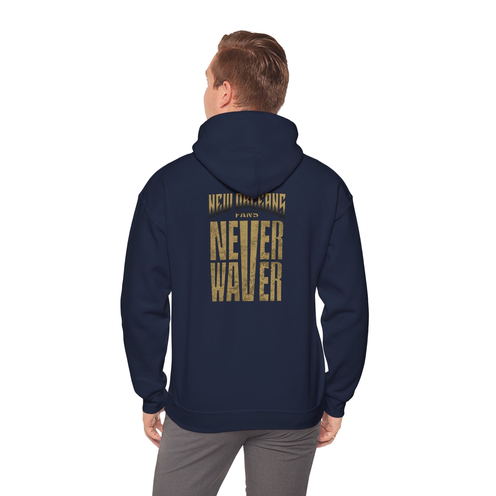 New Orleans Fans Never Waver Unisex Heavy Blend™ Hoodie - Motivational Sweatshirt for Fans - Never Waver