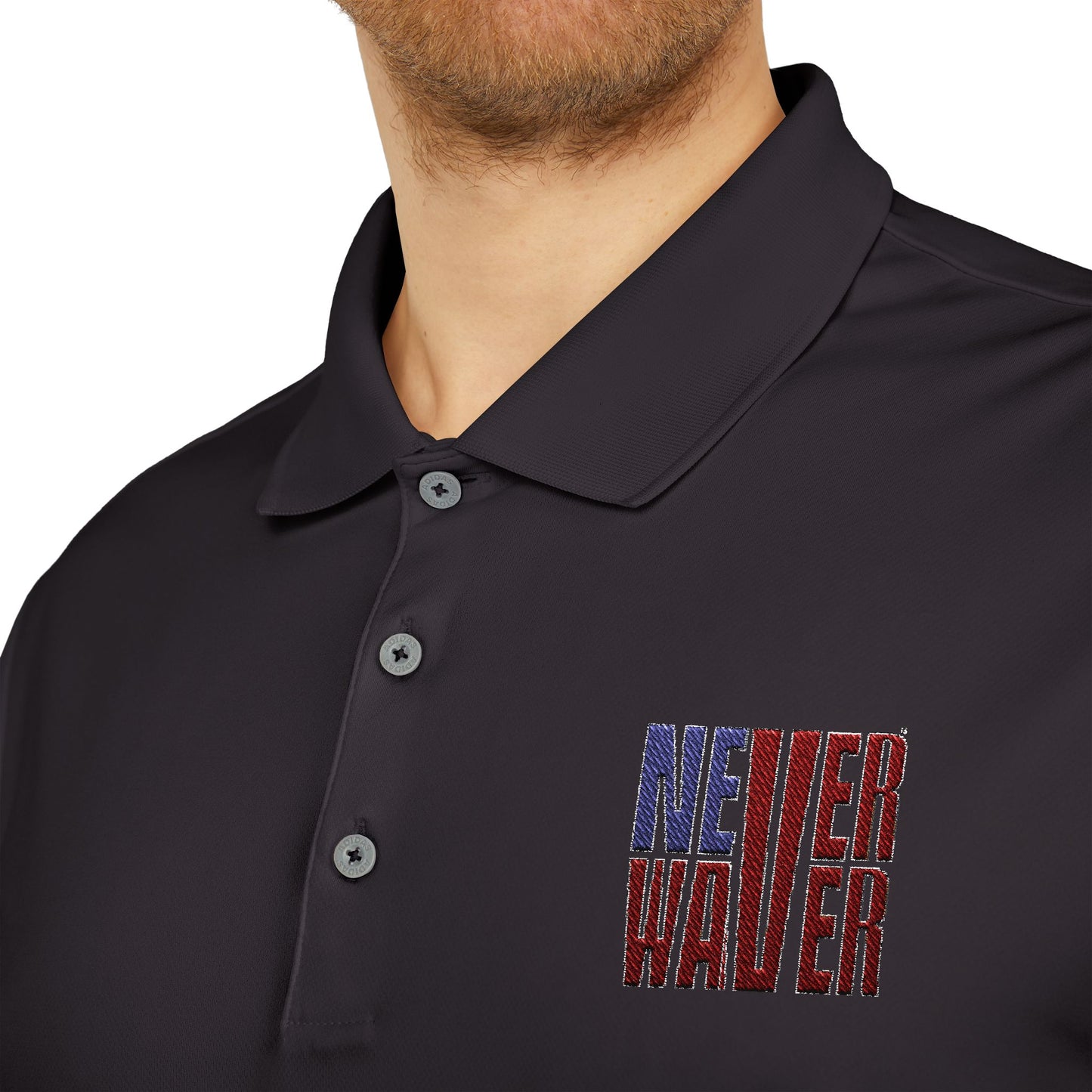 Never Waver Embroidered adidas Unisex Performance Polo - Never Waver