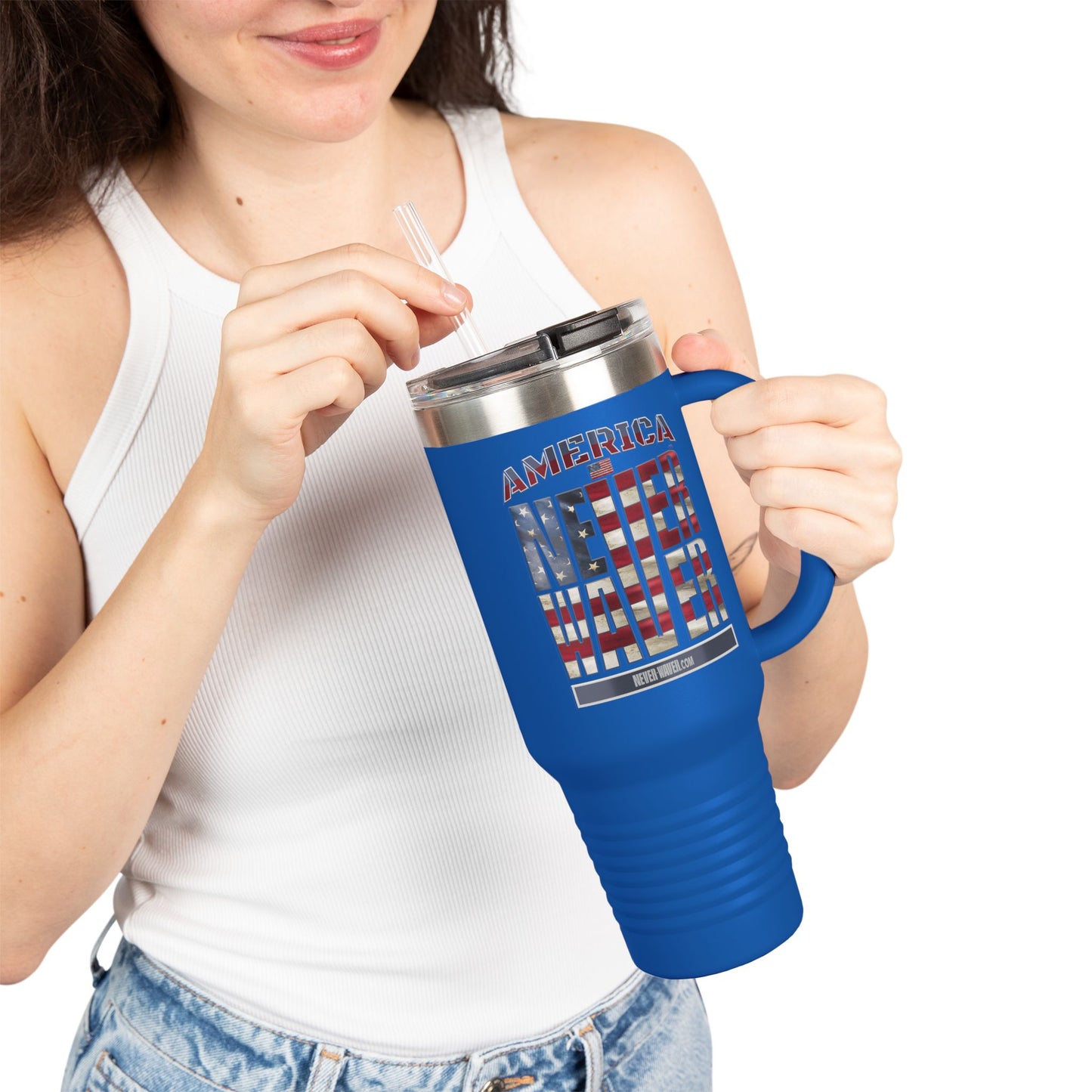 America Never Waver Insulated Travel Mug, 40oz - Never Waver