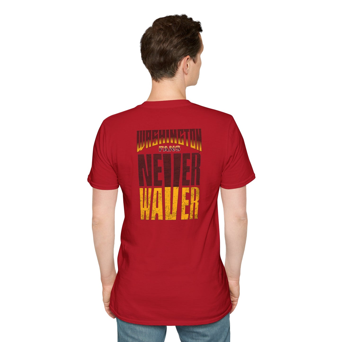 Washington Fans Never Waver Unisex Softstyle T-Shirt - Never Waver